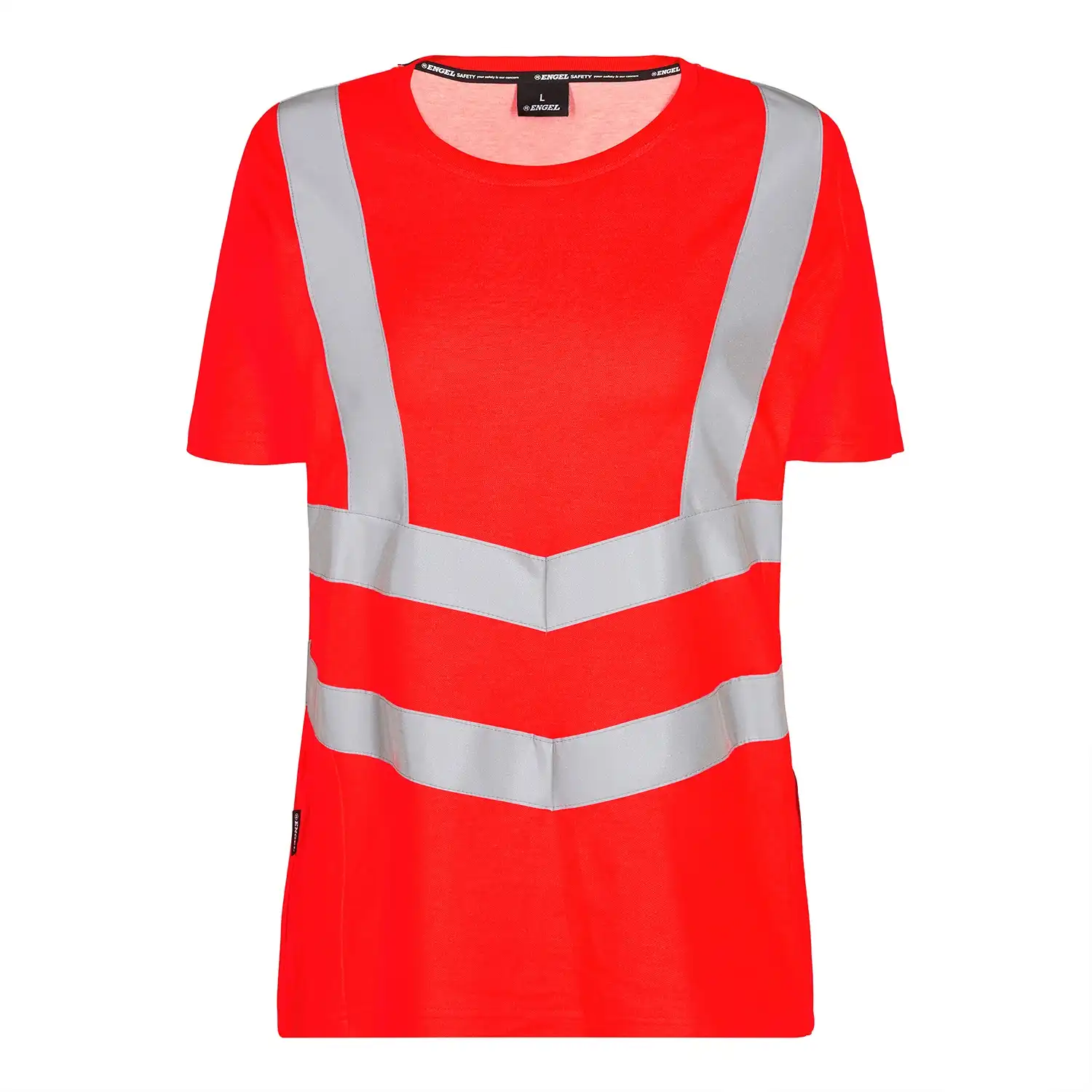 Damen Warnschutz T-Shirt "9542-182" Safety Kl. 2 in Rot, L - Thumbnail 1