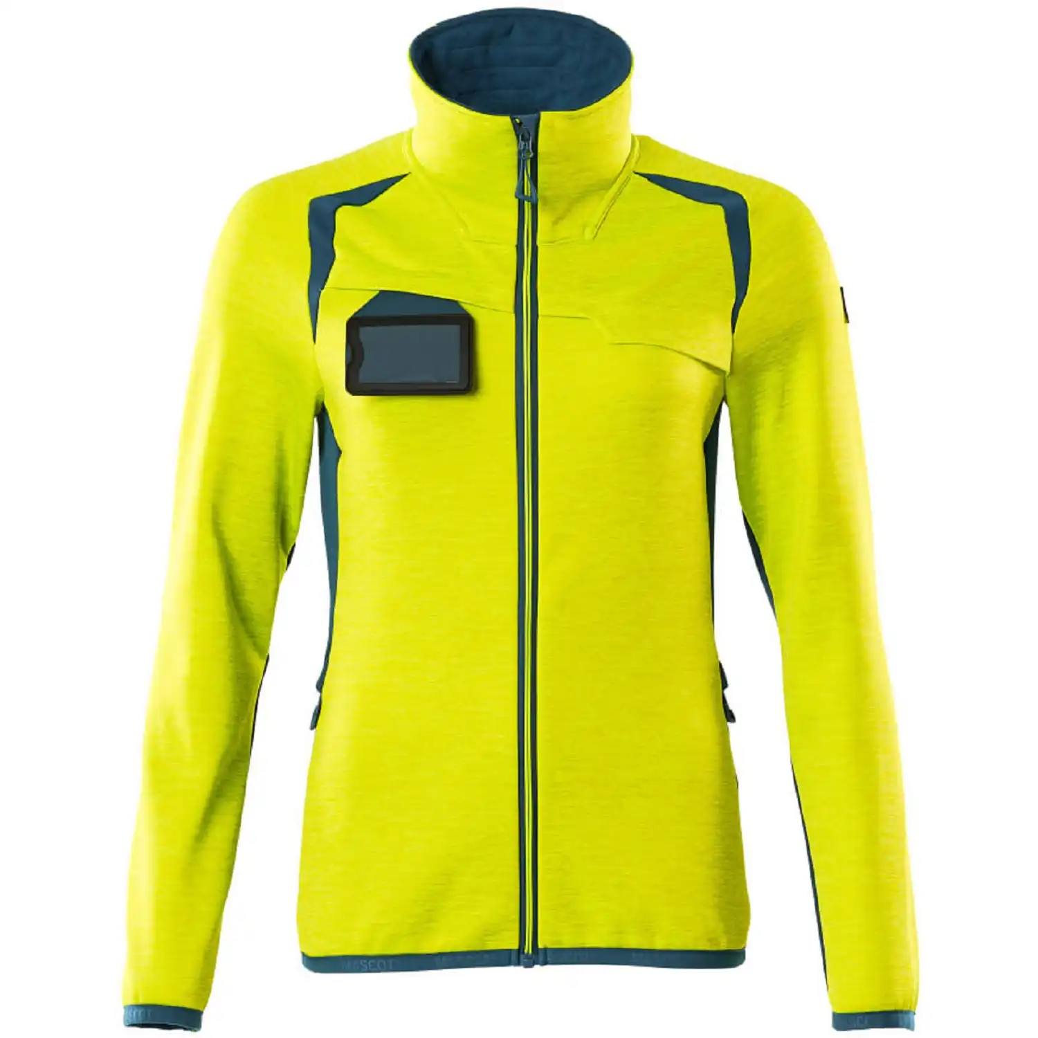 Damen Fleecejacke "ACCELERATE SAFE" in gelb/dunkelpetroleum, XS - Bild 1
