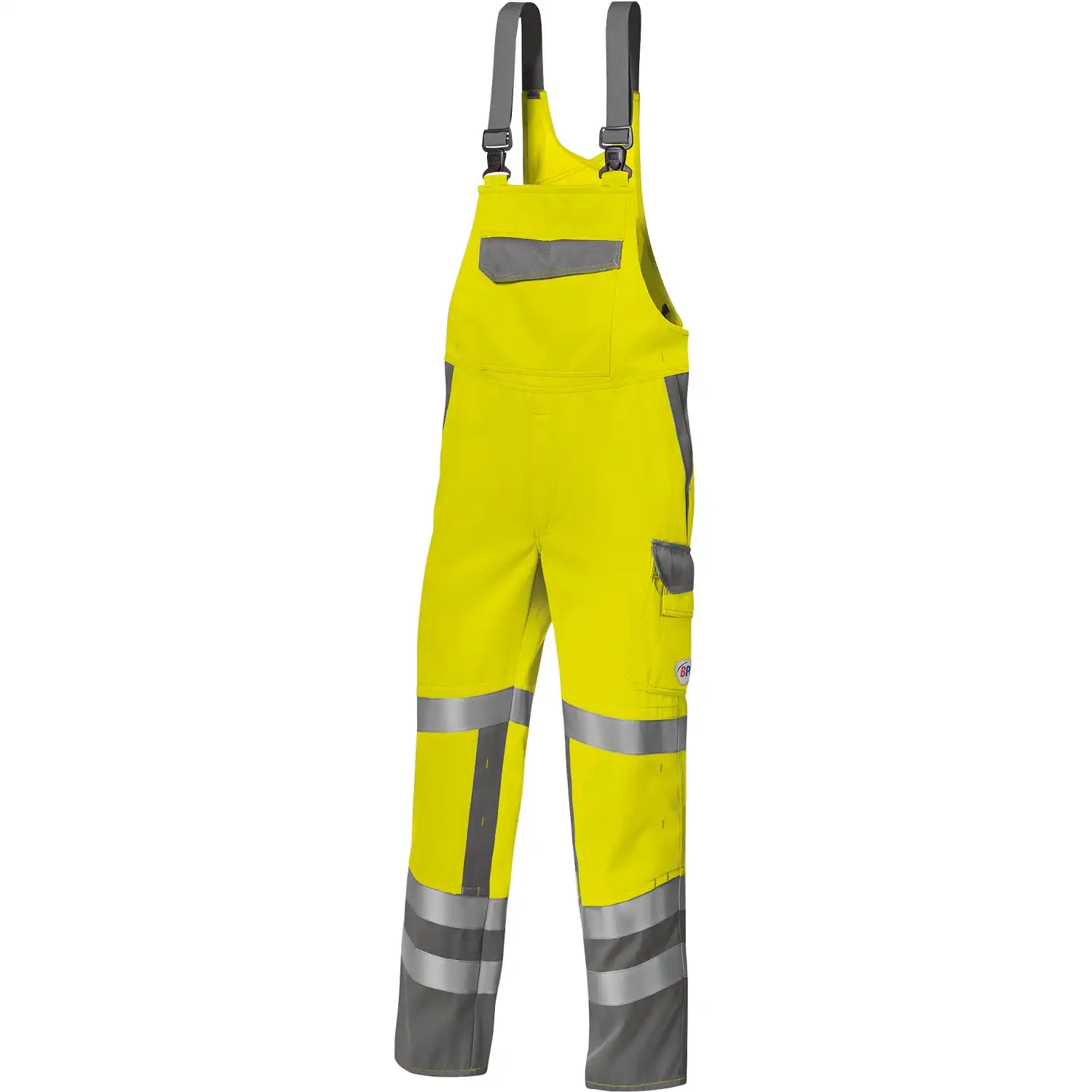 Multinorm Latzhose "2214-840" Hi-Vis Protect in warngelb/dunkelgrau, 44 - Bild 1