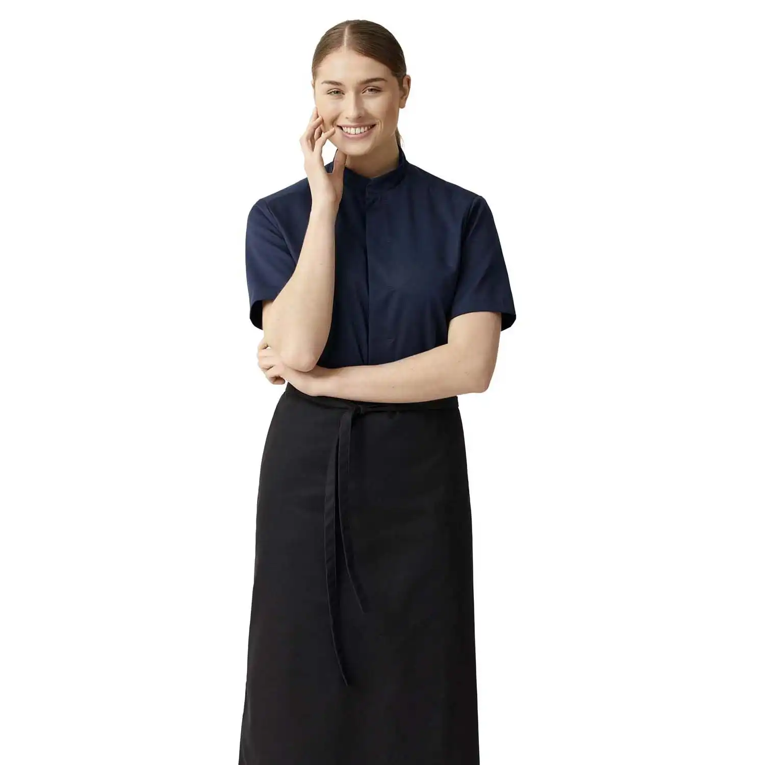 Kochhemd TENCEL™ kurzarm "25242" in dunkelmarine, L - Thumbnail 3