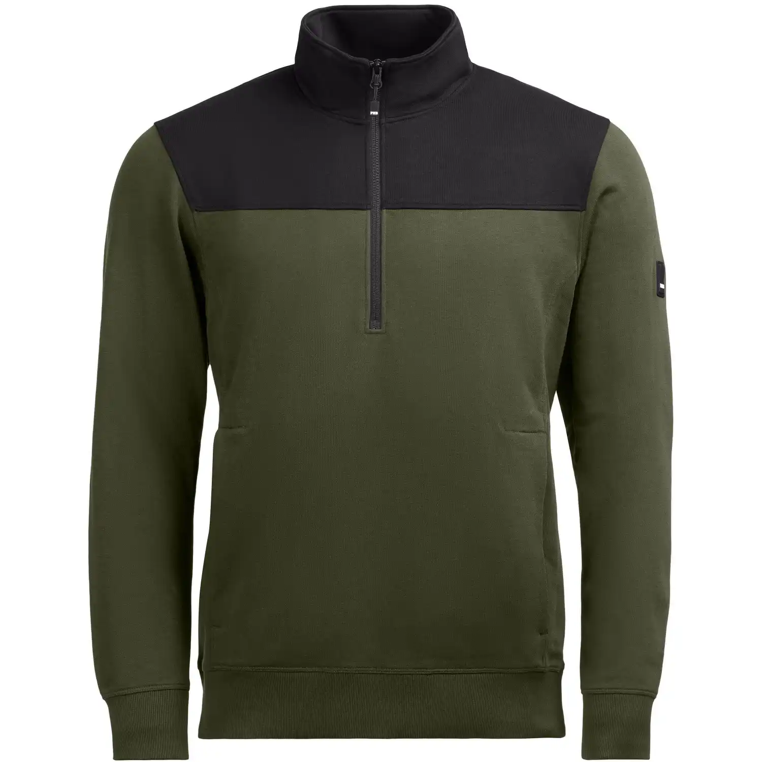 Zip-Sweatshirt "ROB" in olive/schwarz, M - Bild 1