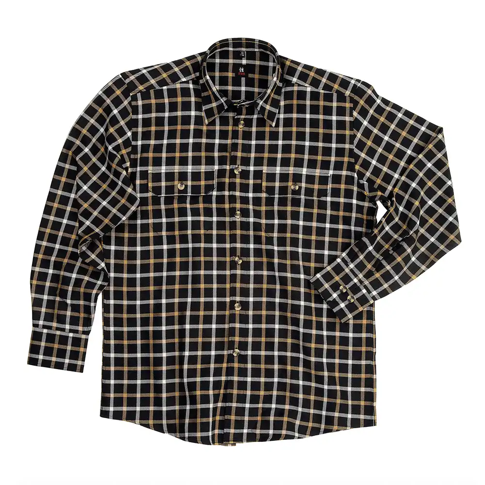 Arbeitshemd "ALOIS" in schwarz/sand, 47/48 - Bild 1