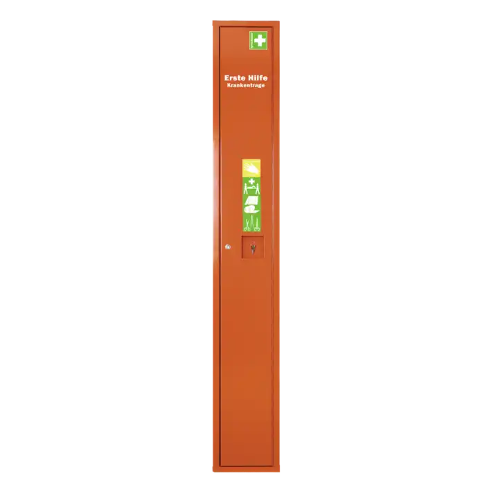 Stehschrank erste Hilfe- Trage, gefüllt, orange - Bild 1
