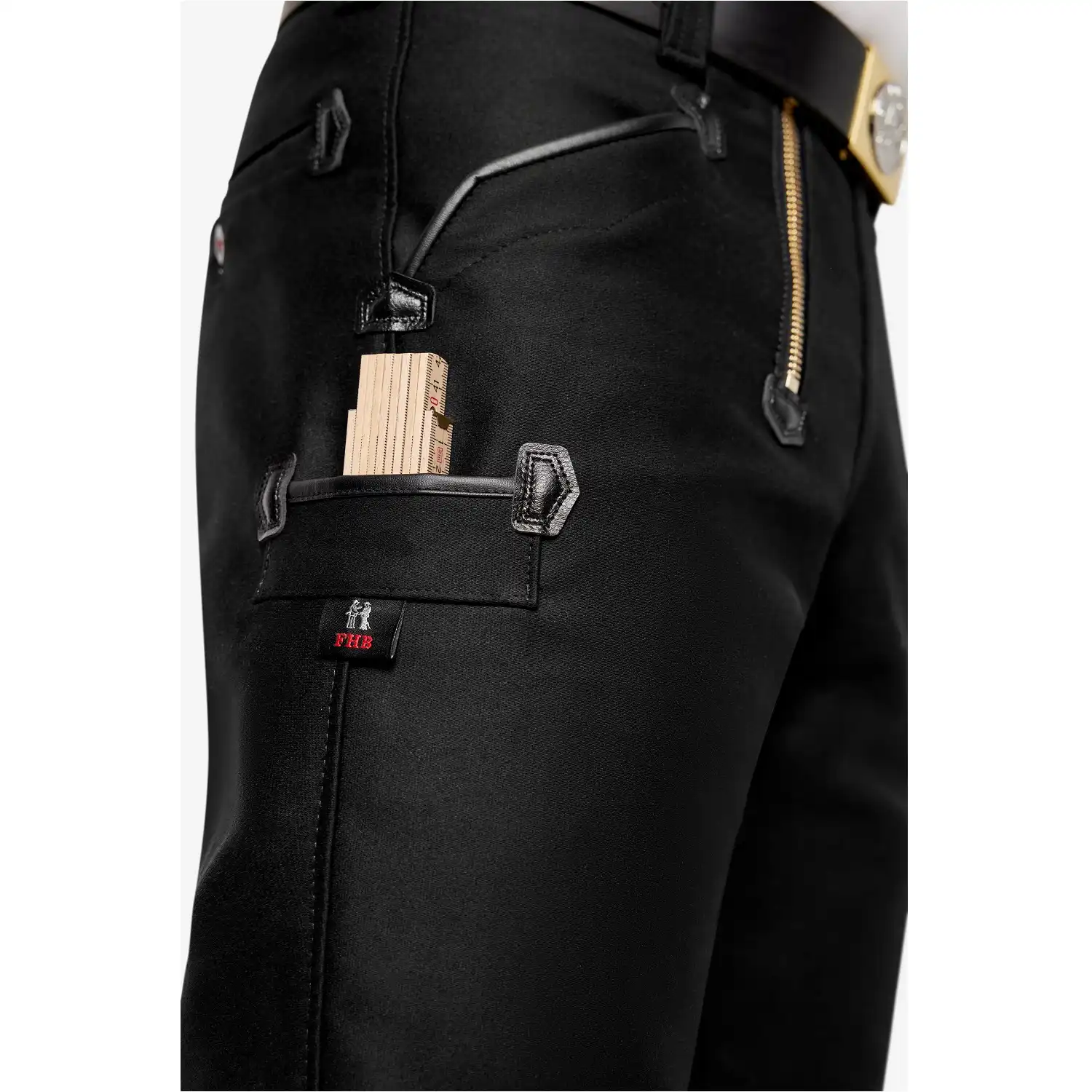 Zunfthose Deutschleder mit Schlag "HENNER" schwarz in 30 - Thumbnail 3