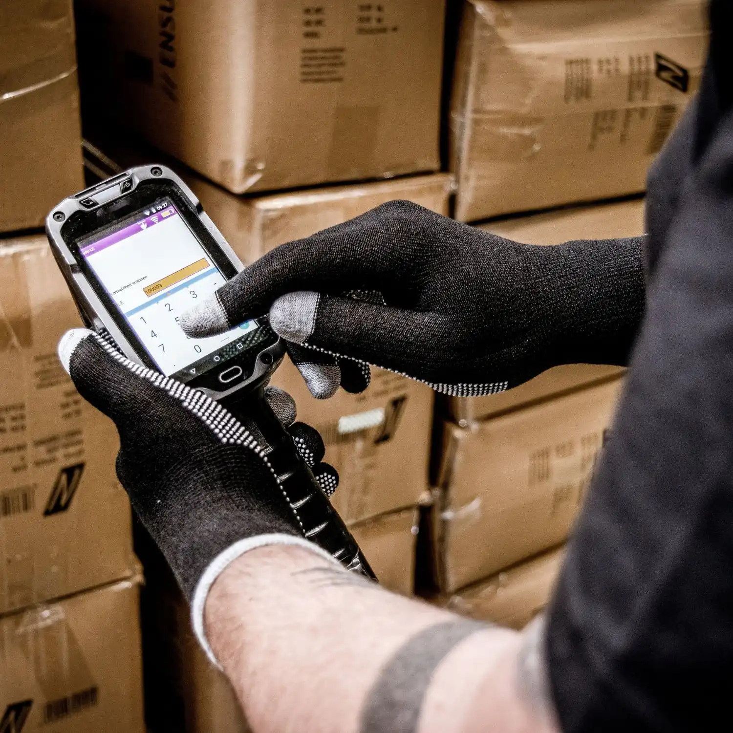 BW/Elasthan Strickhandschuhe "SMART SWIPE" in 6 (XS) - Thumbnail 2