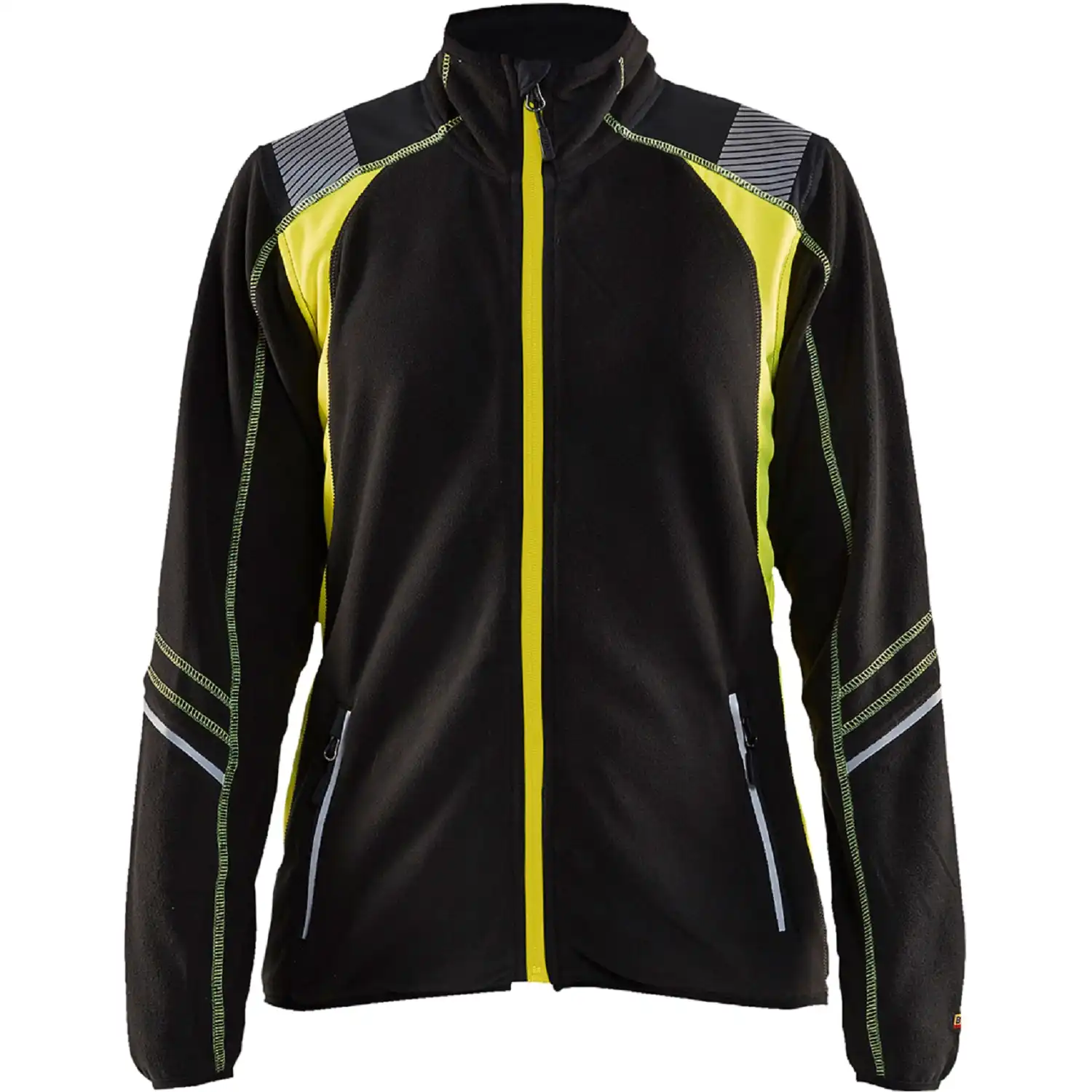 Damen Microfleecejacke "4973" in schwarz/gelb, 3XL - Thumbnail 1