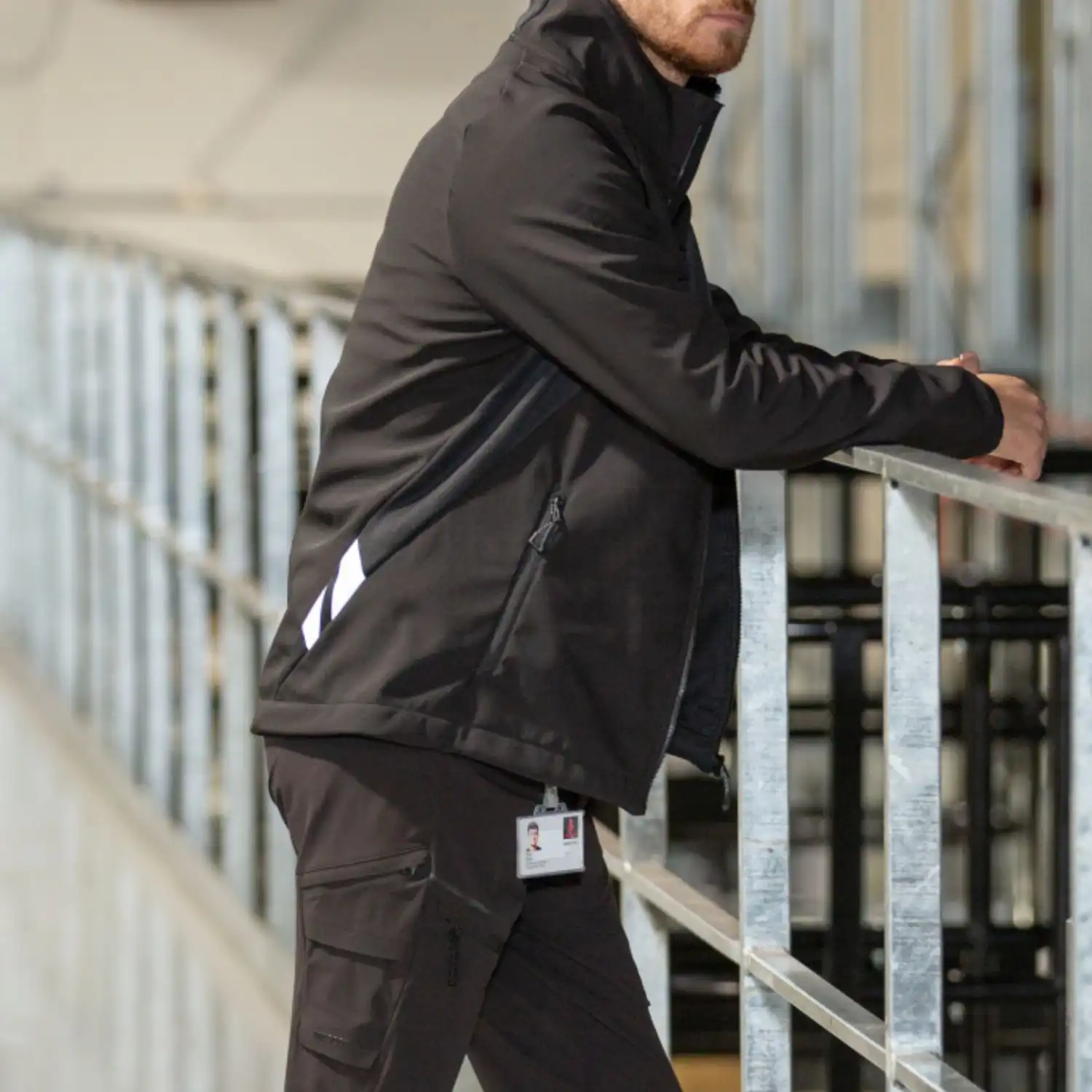 Softshelljacke "ACCELERATE" in schwarz, XXL - Thumbnail 5