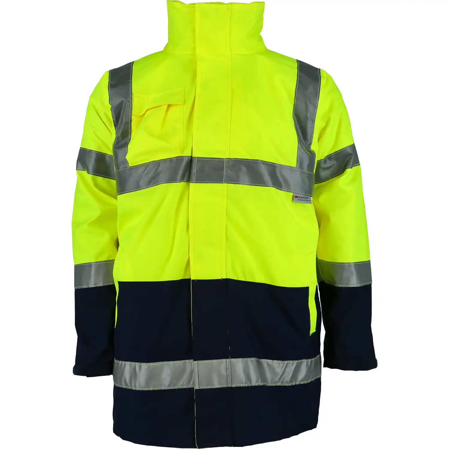 Warnschutz-Parka 4-in-1 "SPENCER" gelb/marine in L - Thumbnail 1