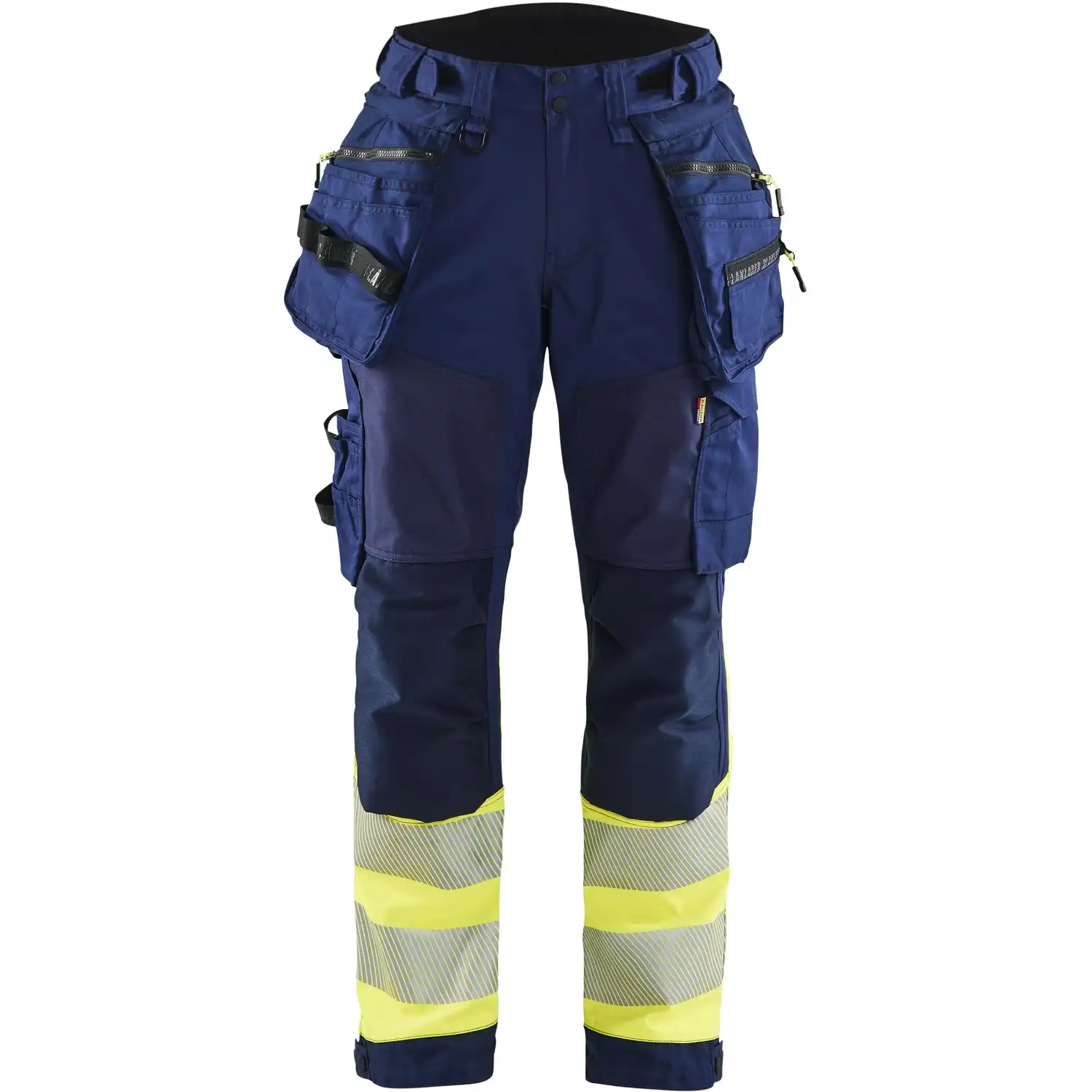 Damen Warnschutz Softshell Handwerkerhose Kl. 1 "7114" in marine/gelb, C32 - Thumbnail 1