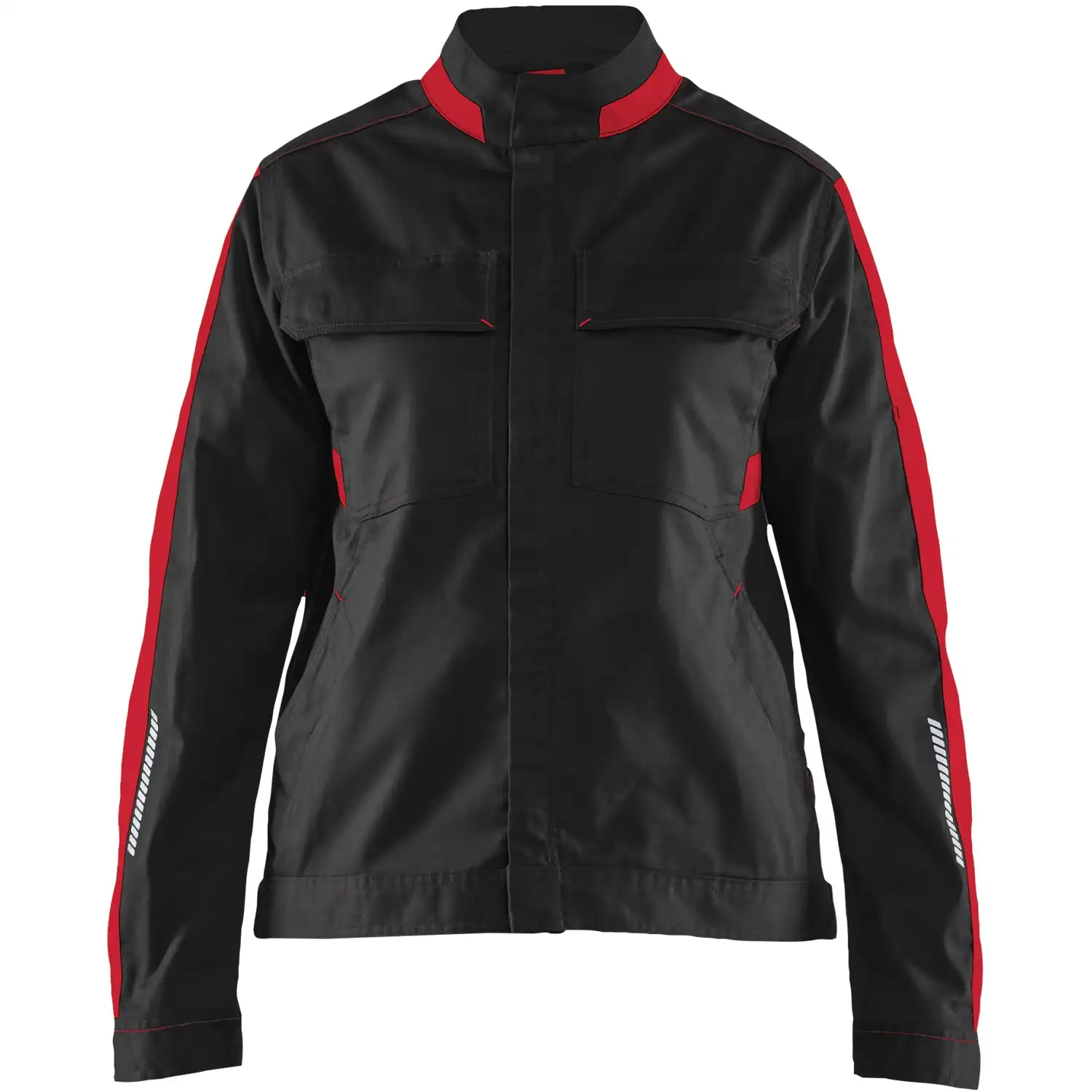 Damen Stretch Bundjacke "4443" Industrie  in schwarz/rot, 3XL - Thumbnail 1