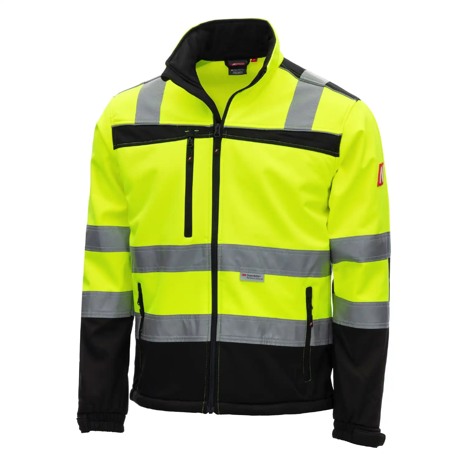 Warnschutz Softshelljacke "MOTION TEX VIZ" in gelb/schwarz, L - Thumbnail 1