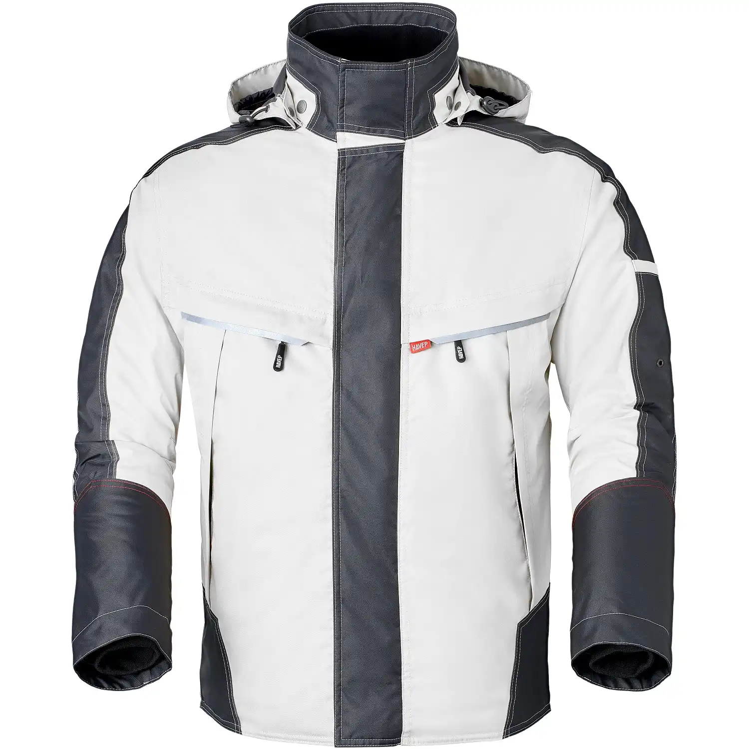 Regen-Parka "50171" Attitude in weiß/dunkelgrau, XS - Thumbnail 1