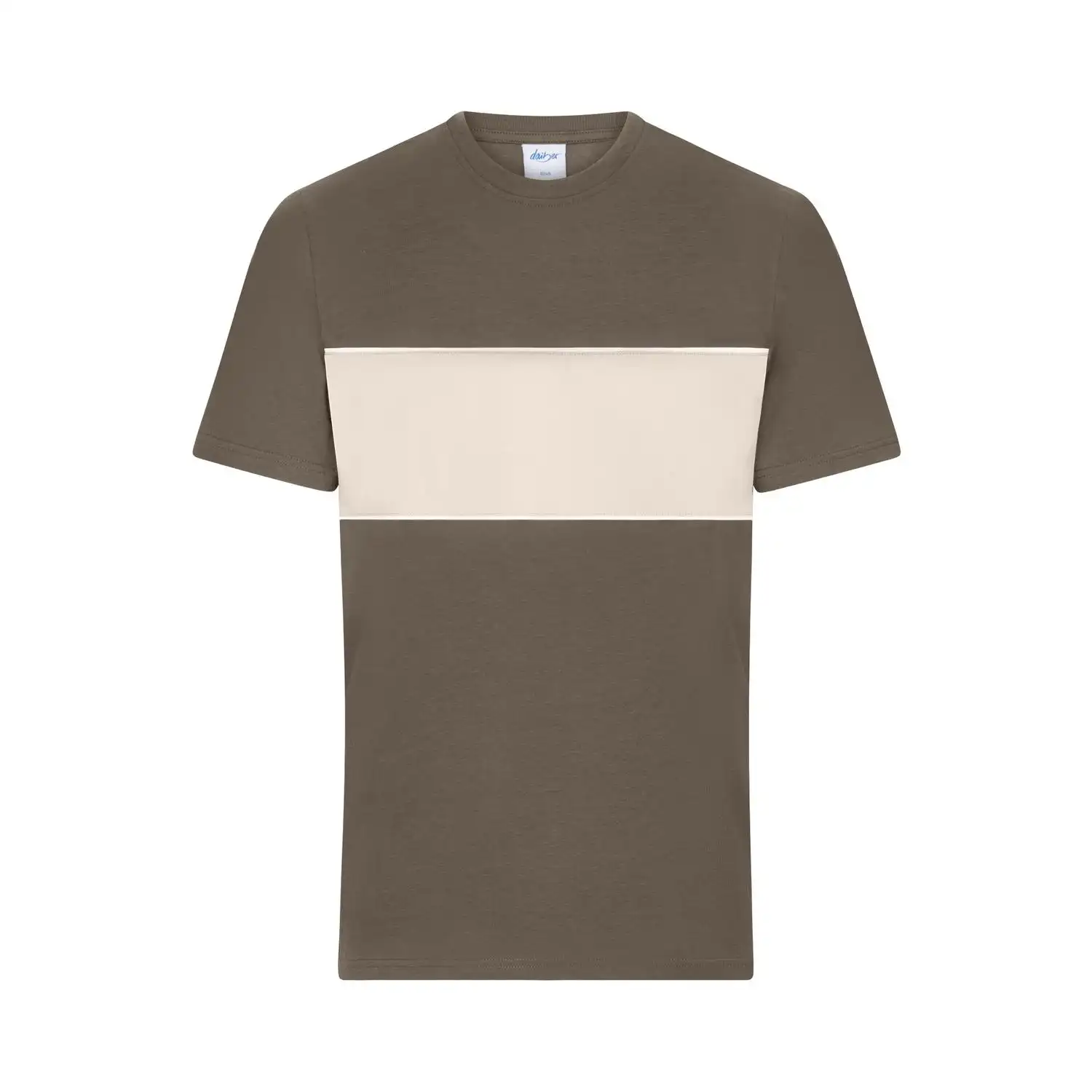 T-Shirt colour-block Unisex "8049" in XXS, muddy-brown/sandstone - Thumbnail 1