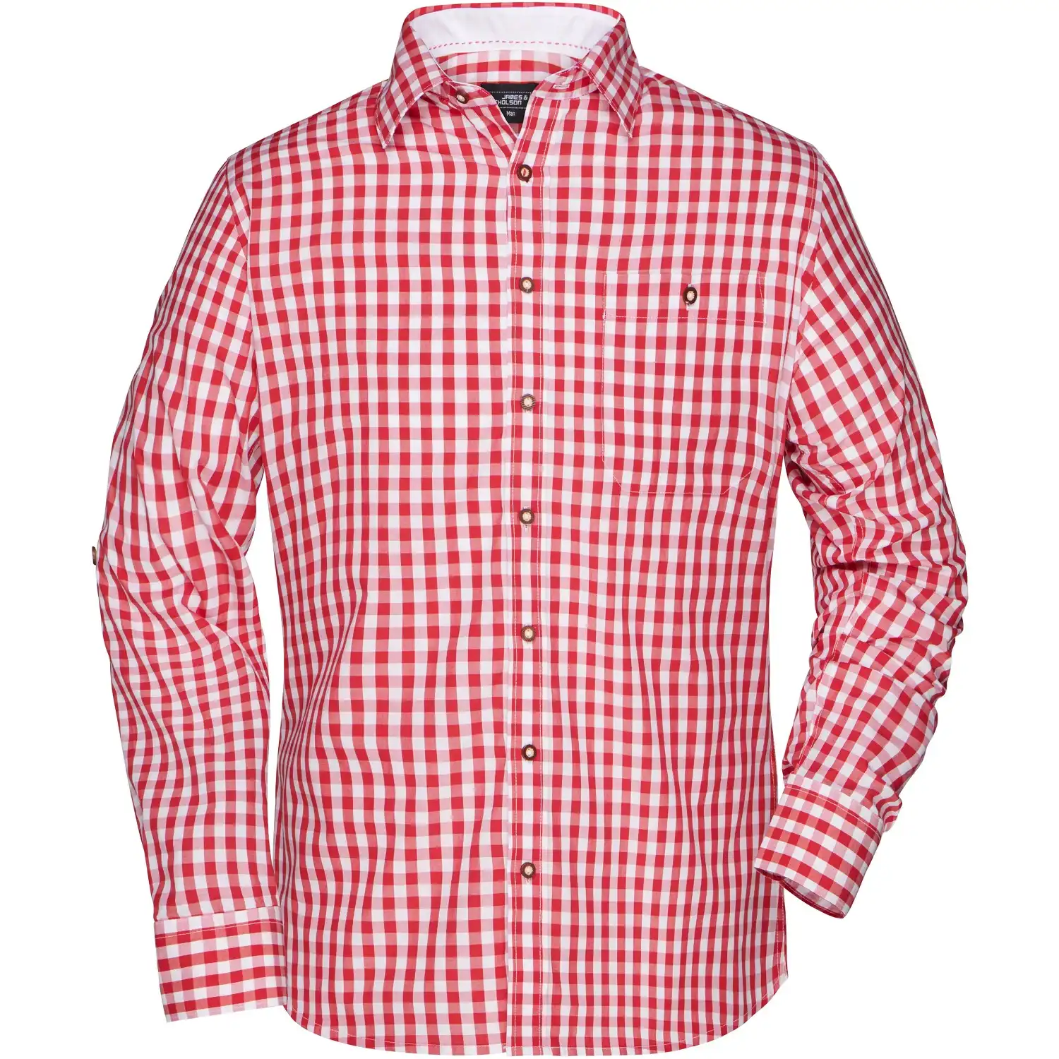 Hemd Trachtenlook "JN638" in red/white, M - Bild 1