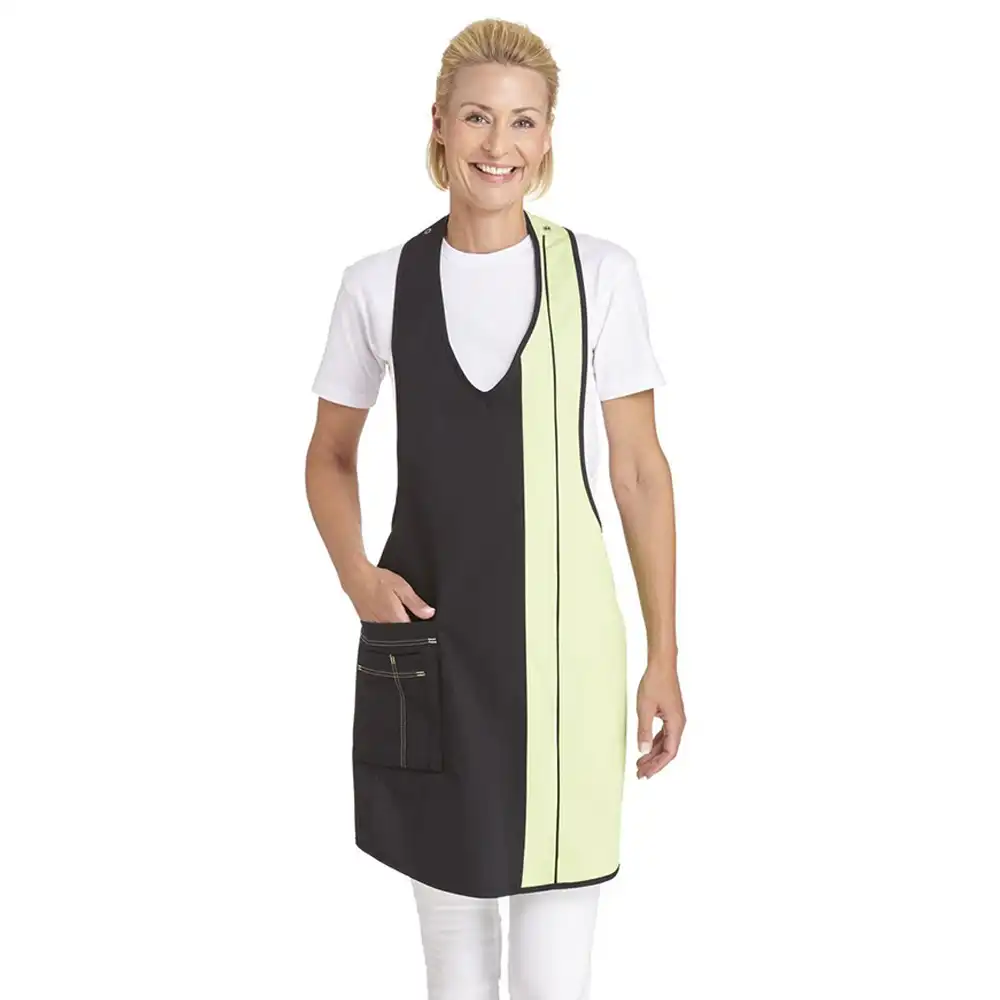 Damen-Latzschürze "11/2540" in schwarz/hellgrün, 34 - Bild 1