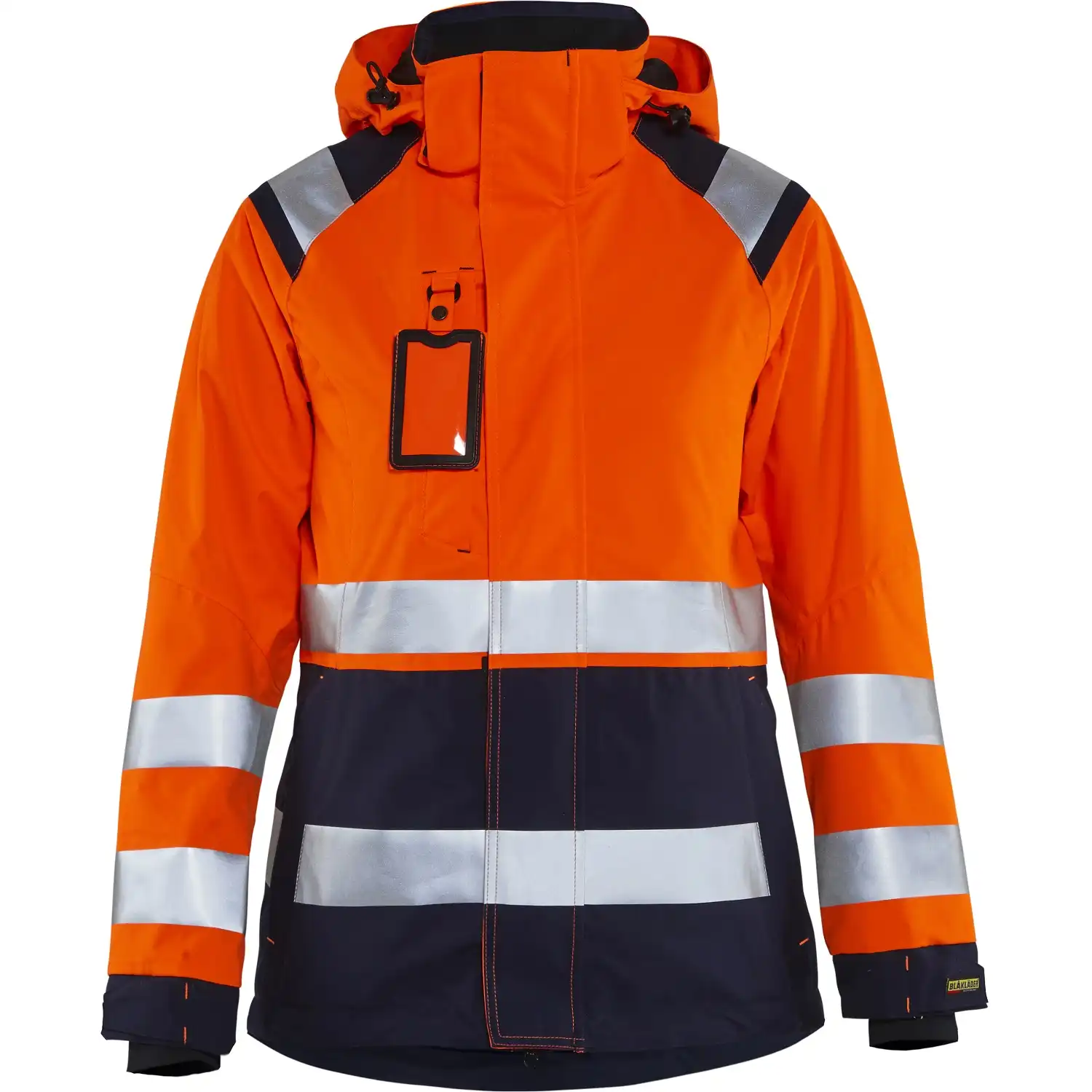 Damen Warnschutz Regenjacke "4904" in orange/marine, S - Thumbnail 1