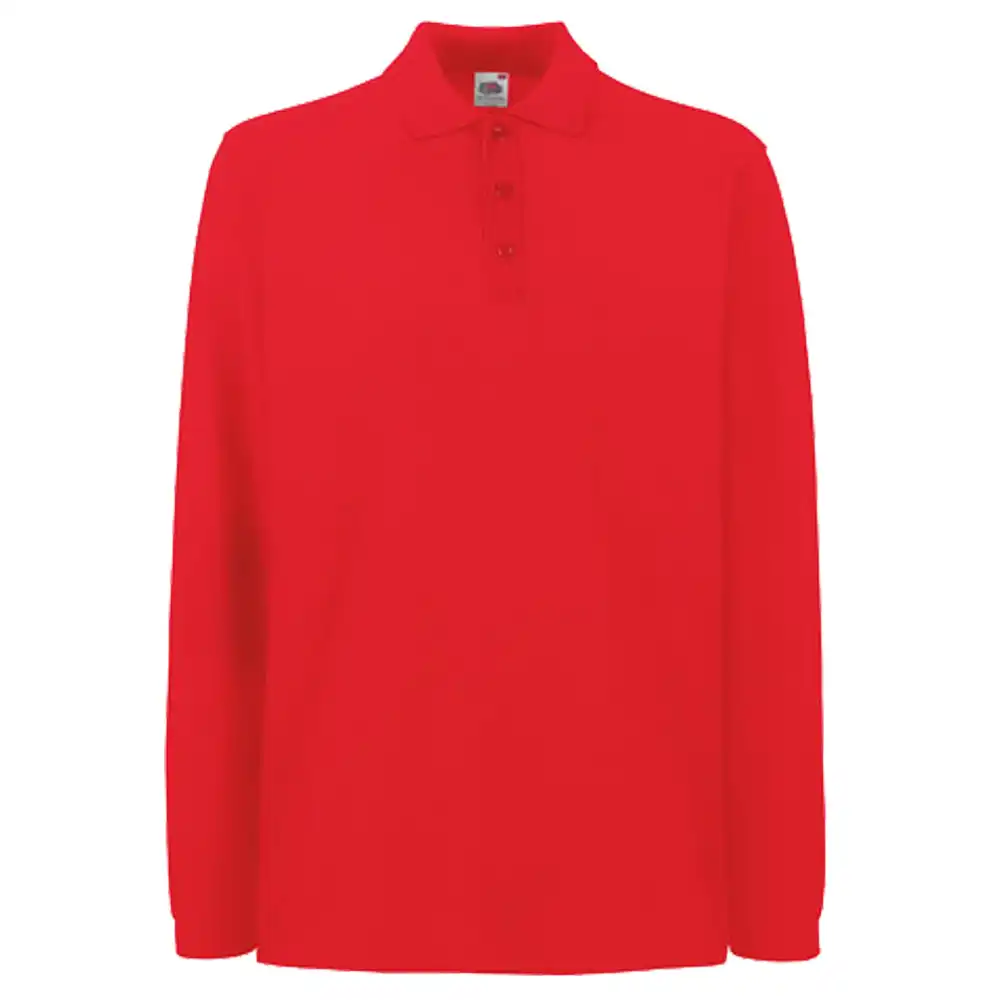 Langarm Polo-Shirt "F541N" Premium in red, L - Bild 1