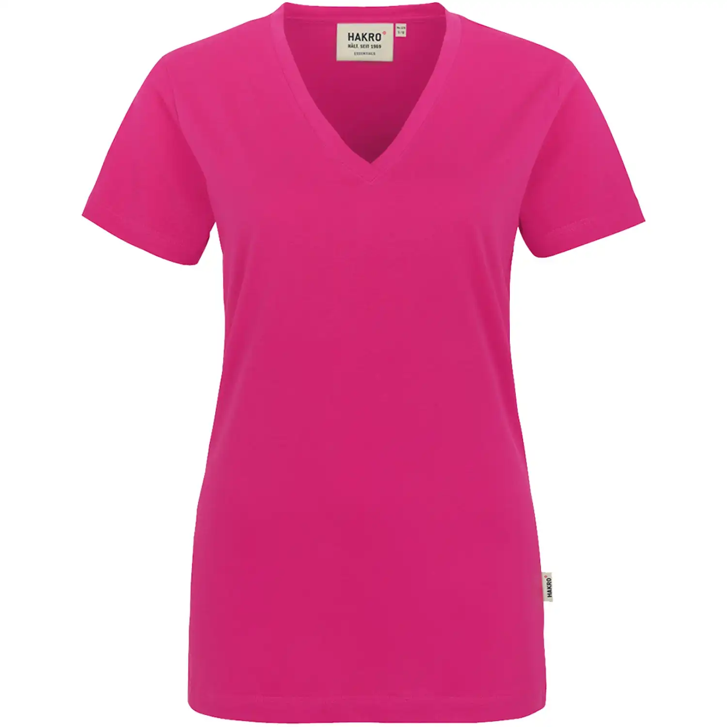 Damen T-Shirt "Classic" V-Ausschnitt 126 in magenta, M - Thumbnail 1