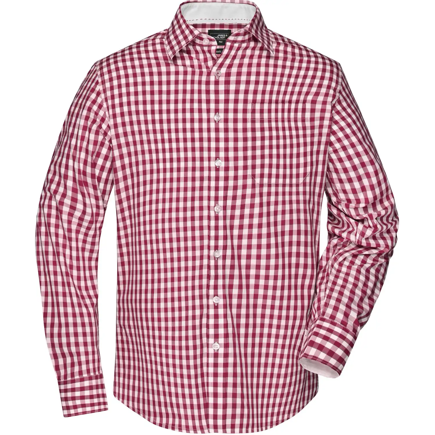 Karo-Hemd "JN617" in bordeaux/white, L - Bild 1