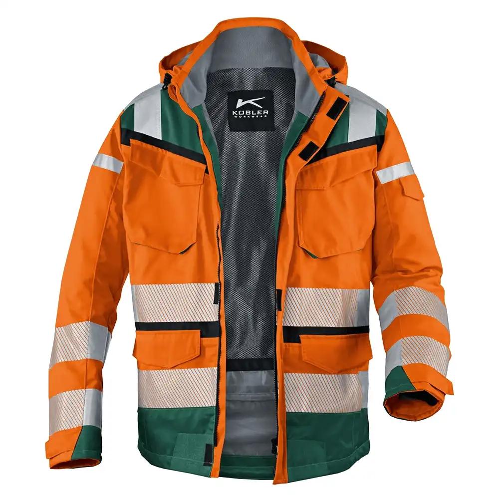 Warnschutz Regenjacke "REFLECTIQ" Sympatex® in orange/moosgrün, 3XL - Bild 1