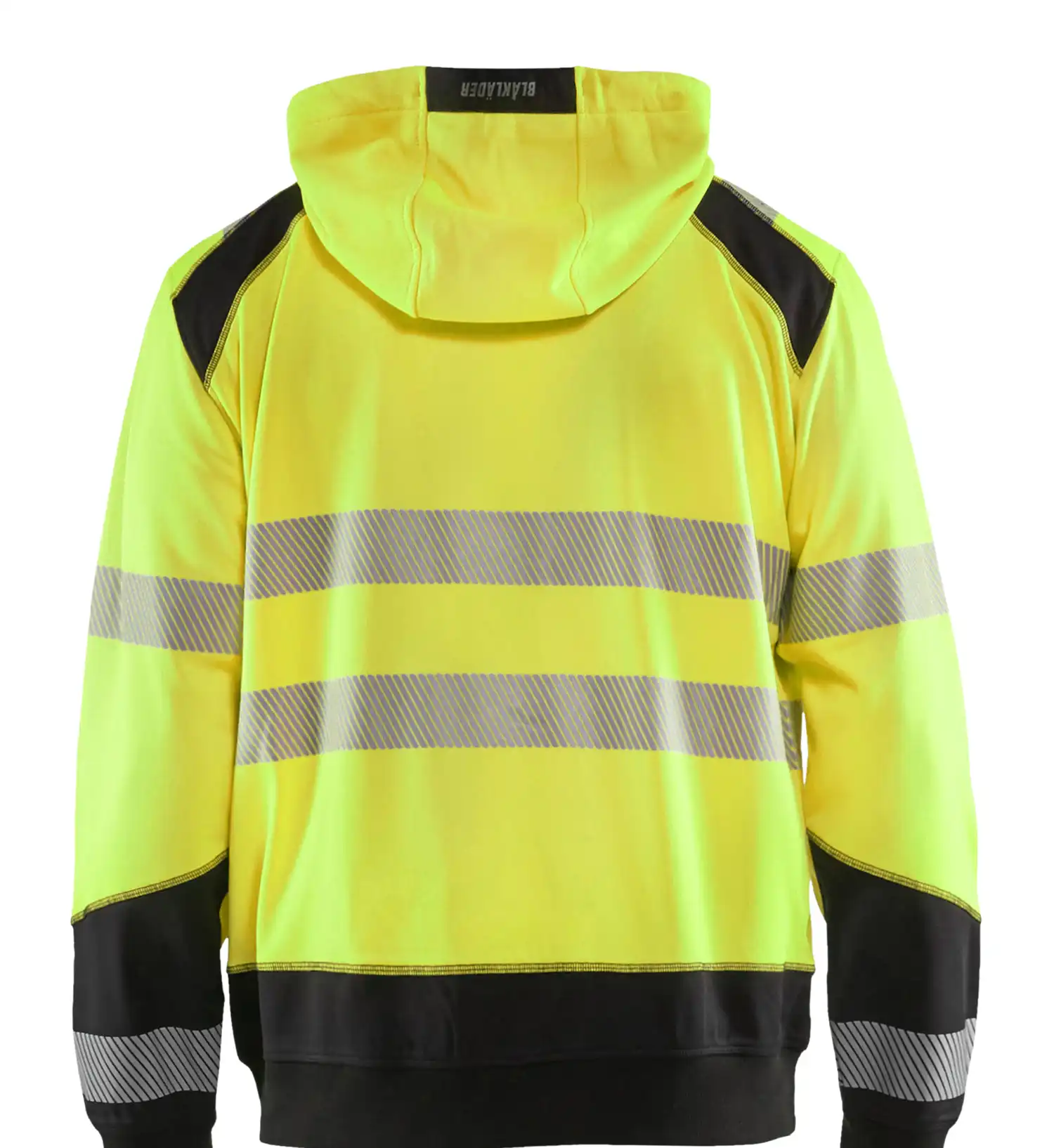 Warnschutz Kapuzen-Sweatjacke "3546" in gelb/schwarz, XL - Thumbnail 2