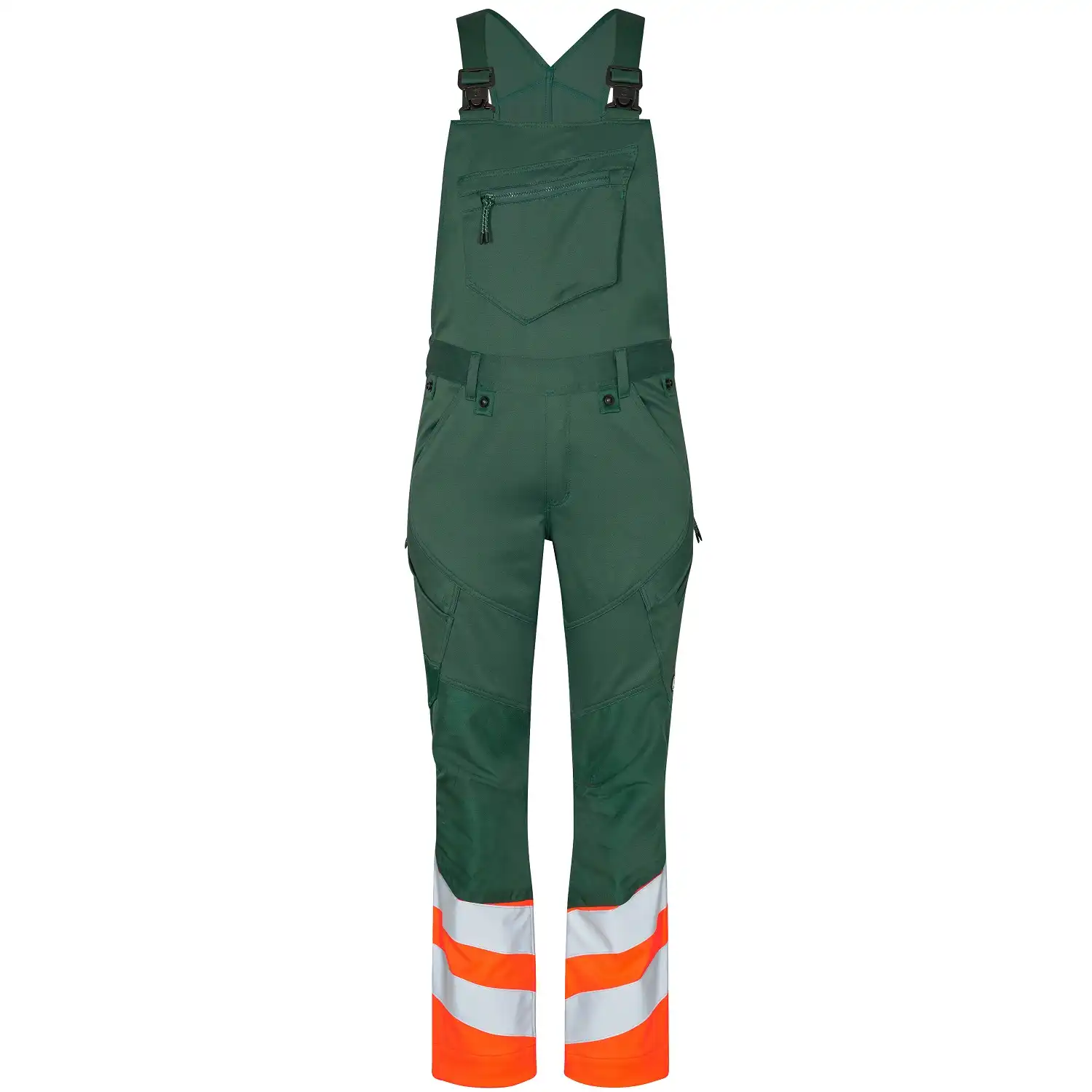 Warnschutz Latzhose "3546-314" Safety UV-Schutz in grün/orange, 42 - Thumbnail 1