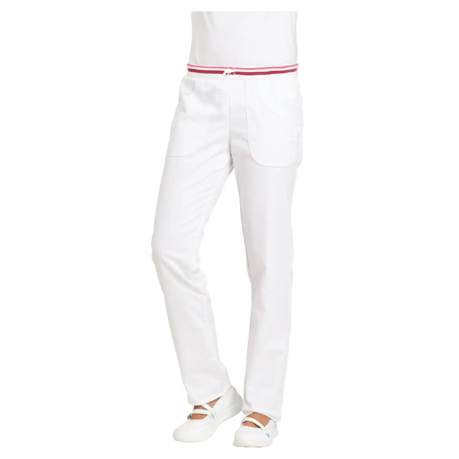 Damen-Bundhose Classic-Fit "08/6750" in weiß/beere, 44 - Thumbnail 1