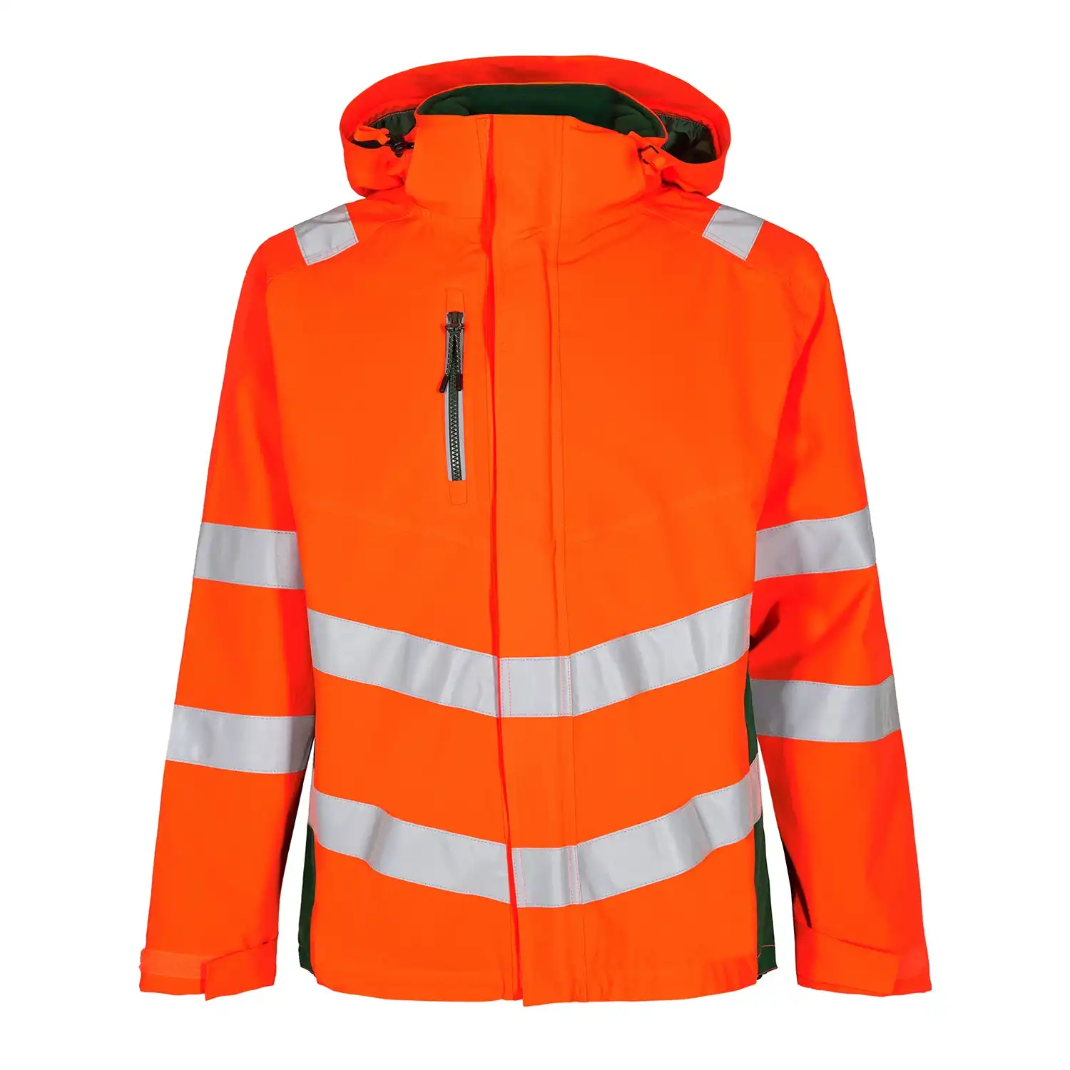 Warnschutz Hardshell Regenjacke "1146-930" Safety Kl. 3 in orange/grün, XL - Thumbnail 1