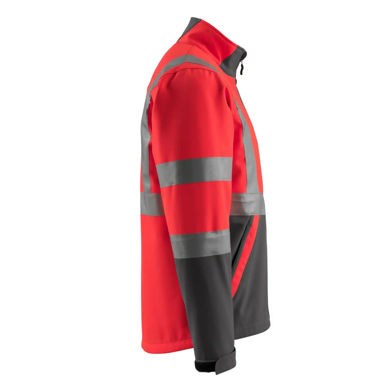 Warn-Softshelljacke "KIAMA" Safe Light in rot/anthrazit, XXL - Thumbnail 4
