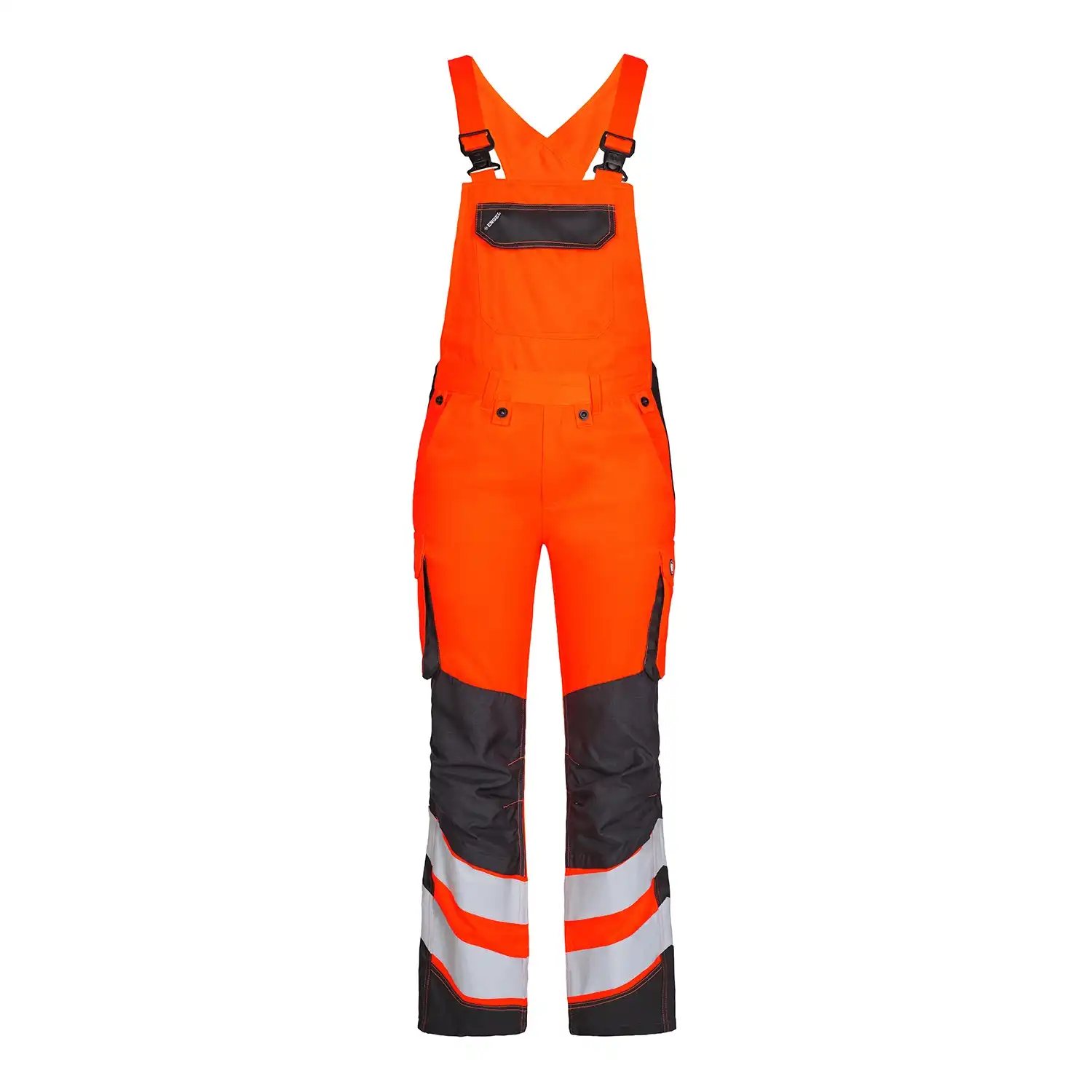 Damen Warnschutz Latzhose "3543-319" Safety Kl. 2 in orange/grau, 46 - Thumbnail 1