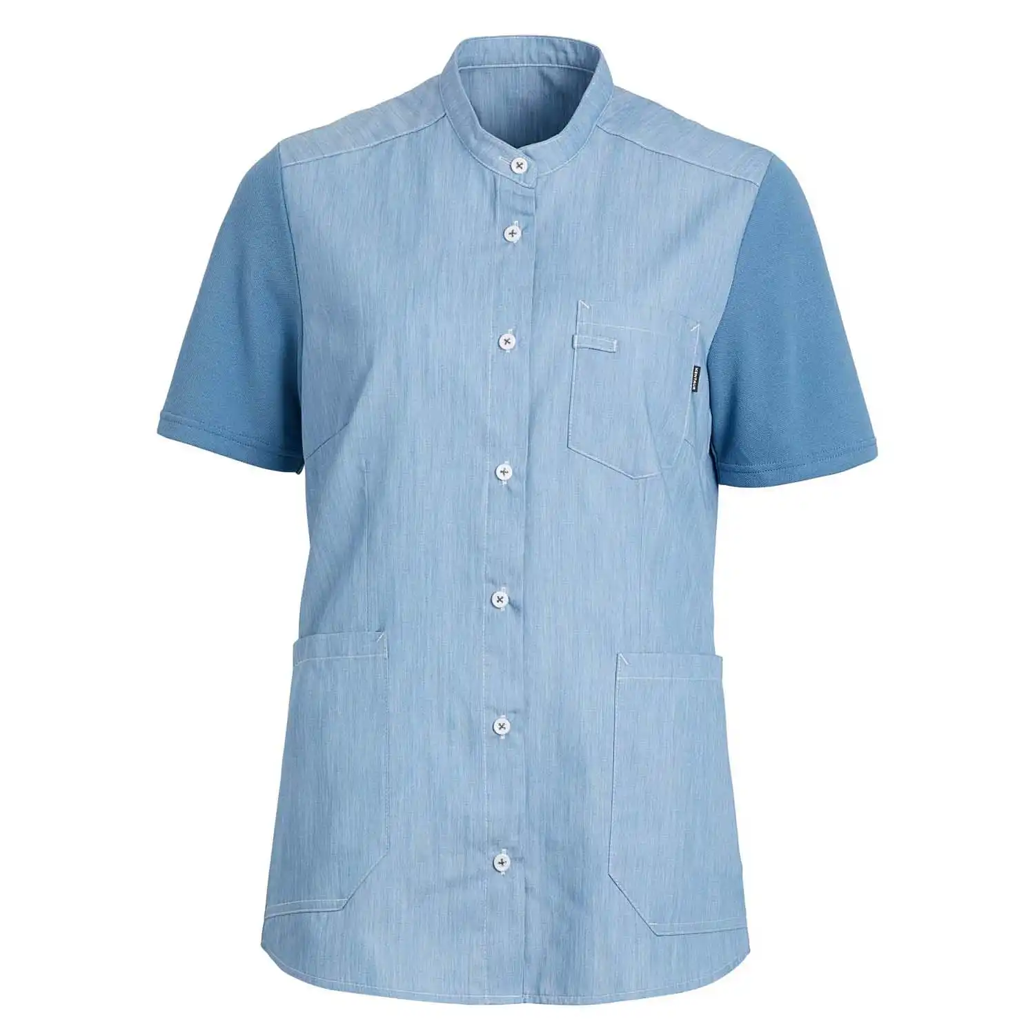 Damen Kasack "15314" Piquée in hellblau, L - Thumbnail 1