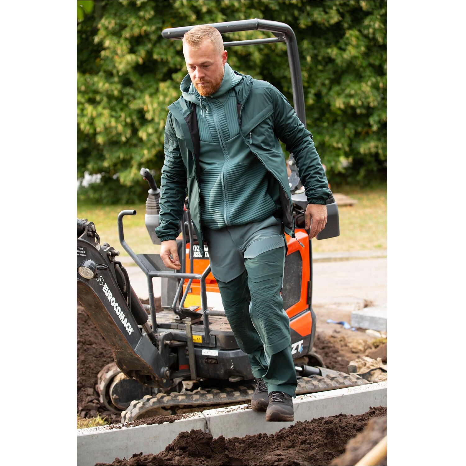 Arbeitsjacke "22201-615" Customized in steinblau, XXL - Thumbnail 6