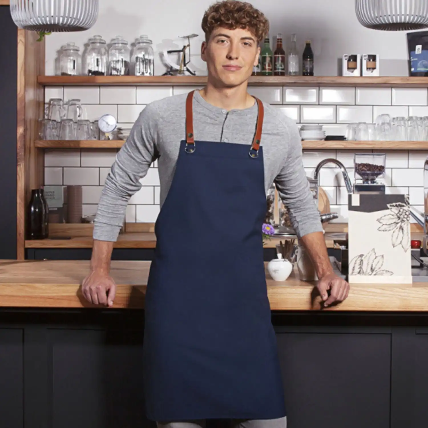 Latzschürze Green-Generation "LS 37" in stahlblau - Thumbnail 3