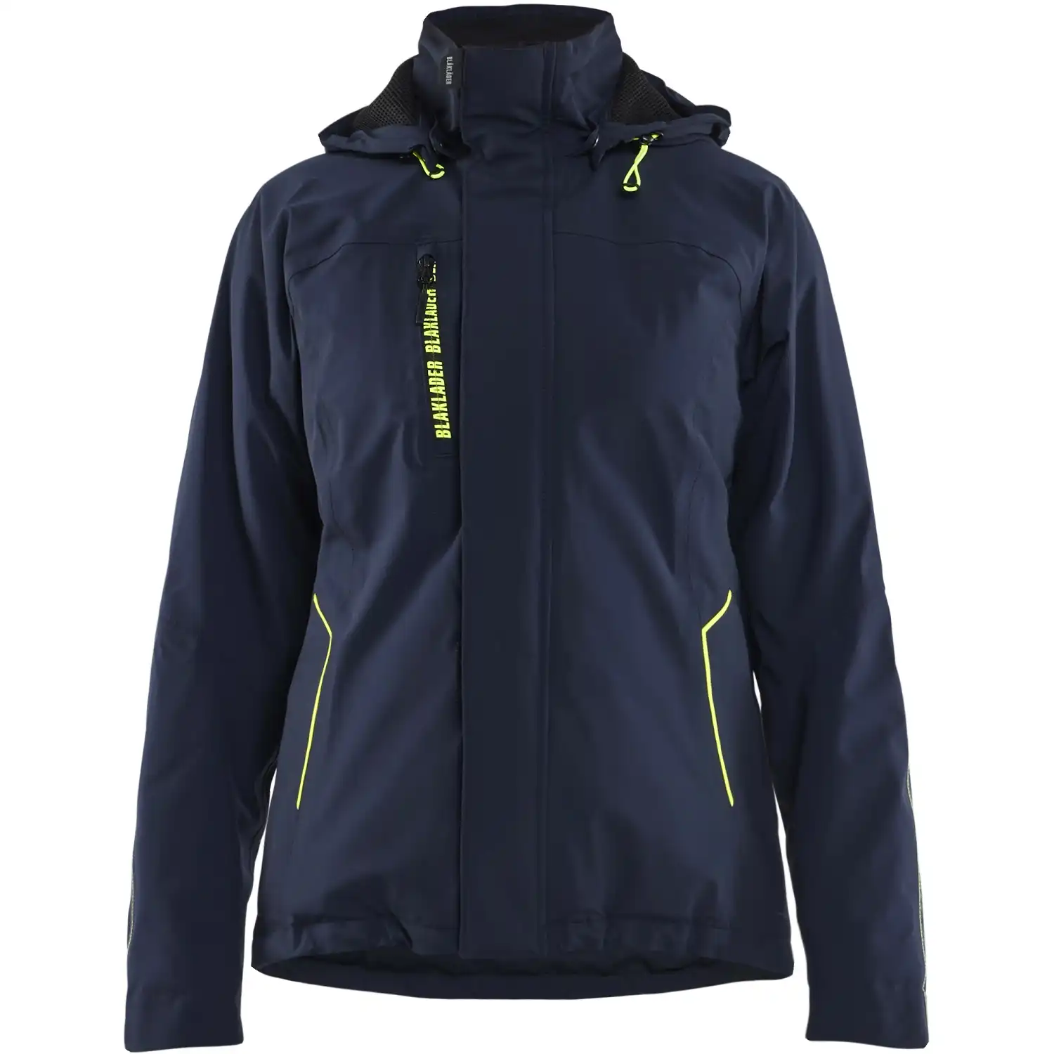 Damen Stretch Winterjacke "4408" in dunkelmarine/gelb, S - Thumbnail 1