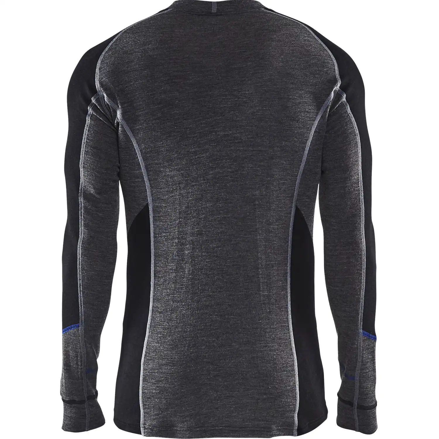 Merino-Unterhemd langarm "4897" WARM grau/schwarz in M - Thumbnail 2