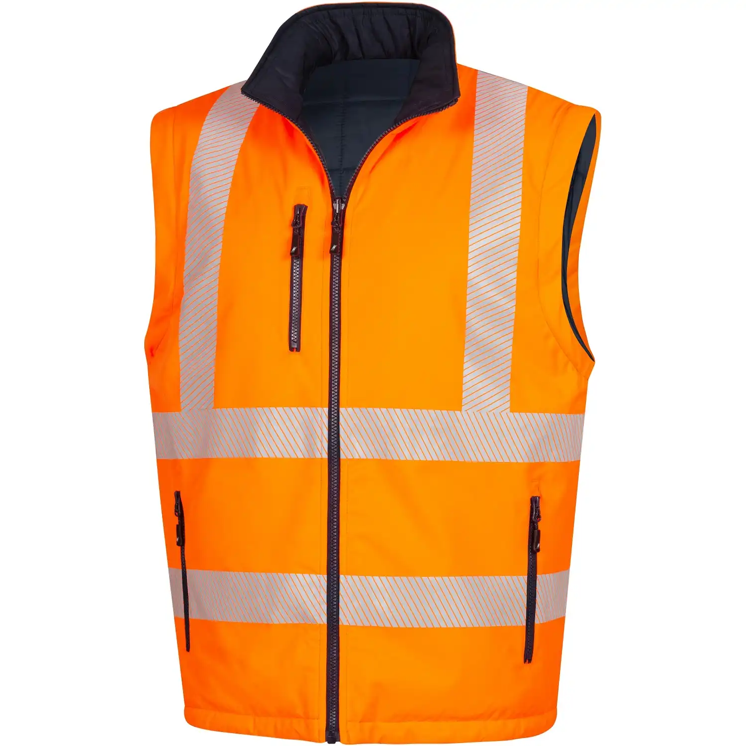 Warnschutz Winterjacke 6-in-1 "MOTION TEX VIZ PLUS" in orange/marine, XL - Thumbnail 7