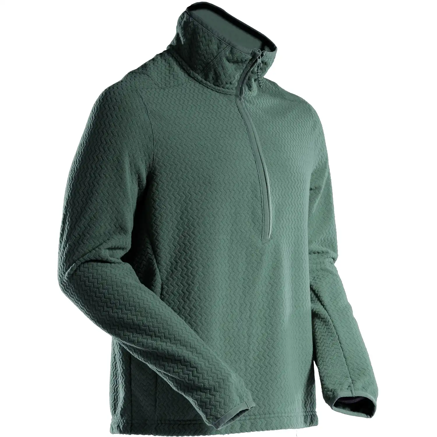 Microfleece Zip-Sweatshirt "22703-639" in waldgrün, M - Bild 1