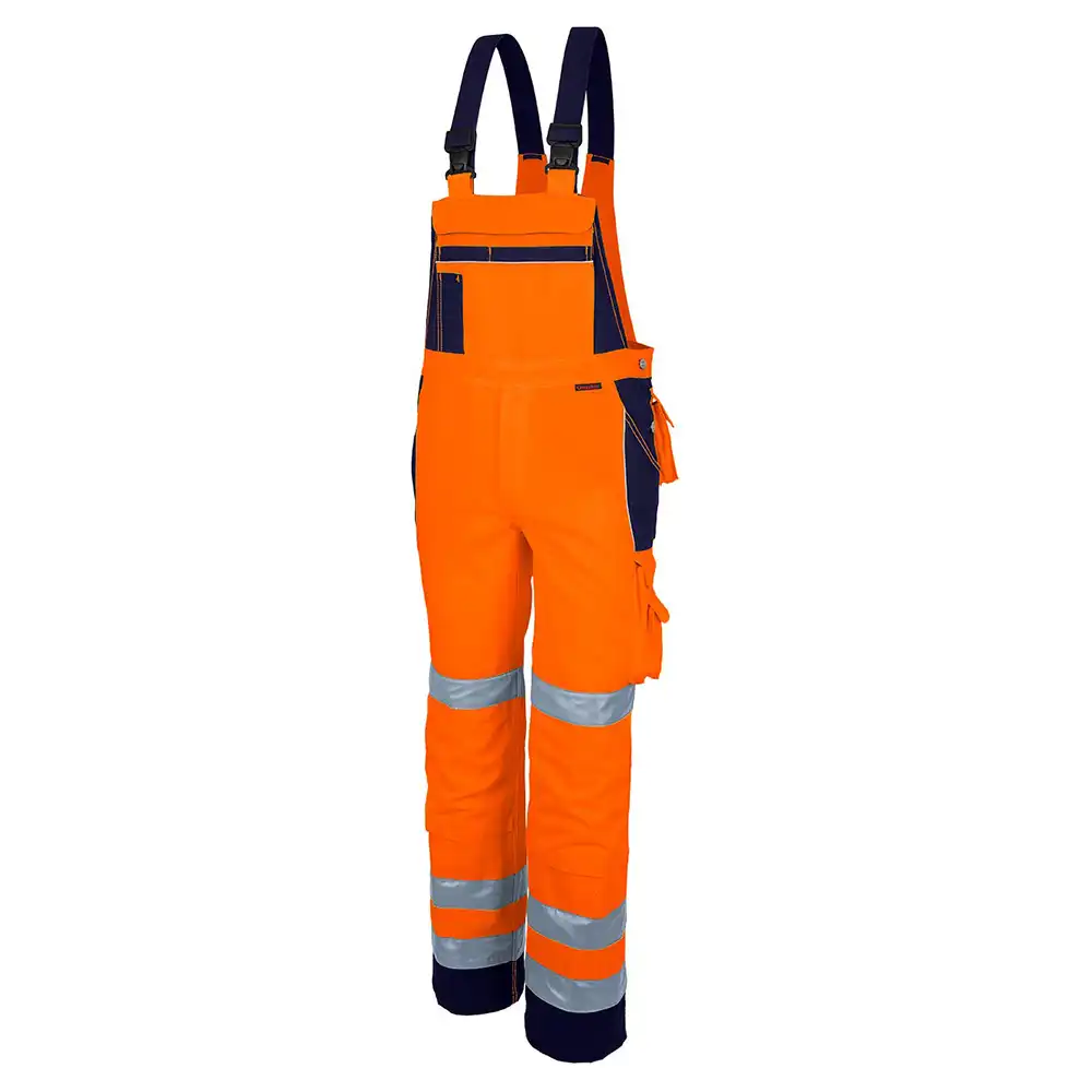 Warnschutz Latzhose „pro Warnschutz mg 245“ in orange/marine, 52 - Bild 1