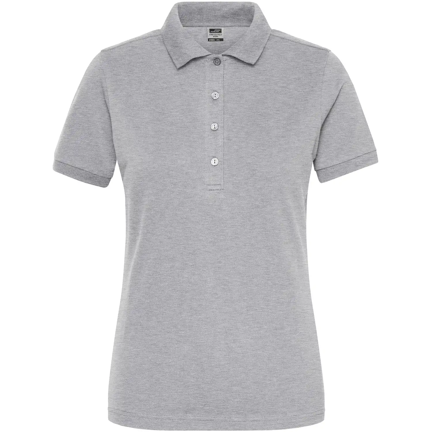 Damen Bio Stretch Polo-Shirt "JN1805" UV-Schutz in grey-heather, L - Bild 1