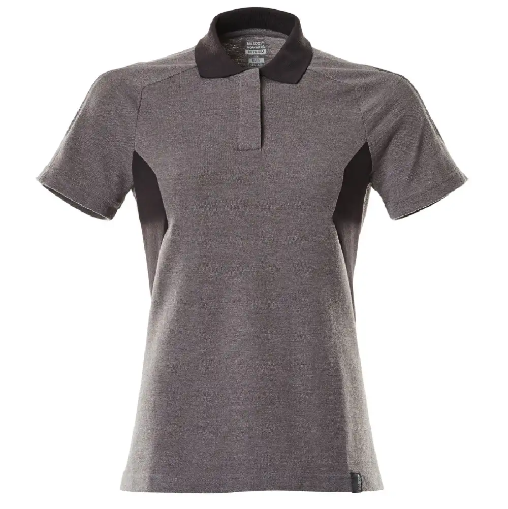 Damen Poloshirt "ACCELERATE" in dunkelanthrazit/schwarz, XL - Thumbnail 1