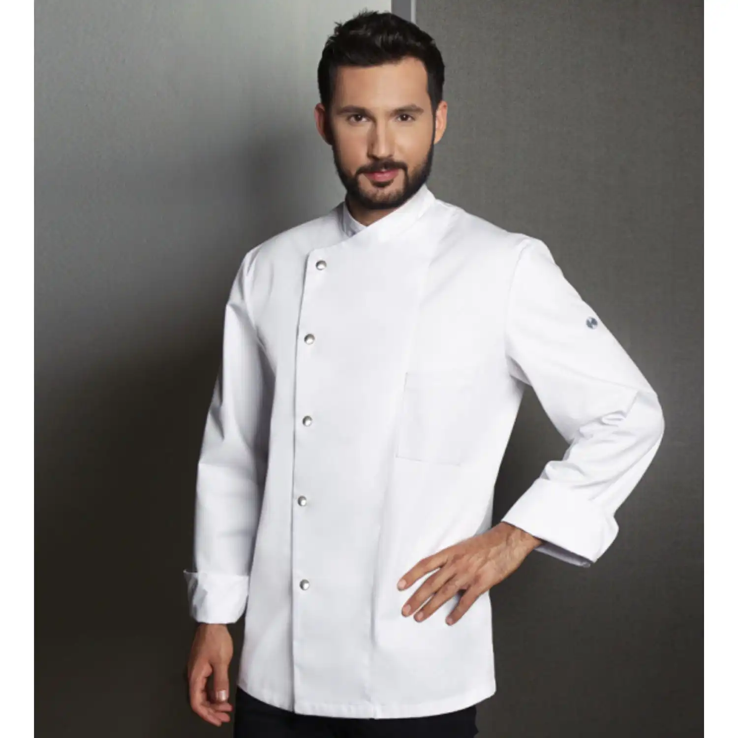 Herren Kochjacke Lars "JM 14" in 48, Weiß - Thumbnail 6