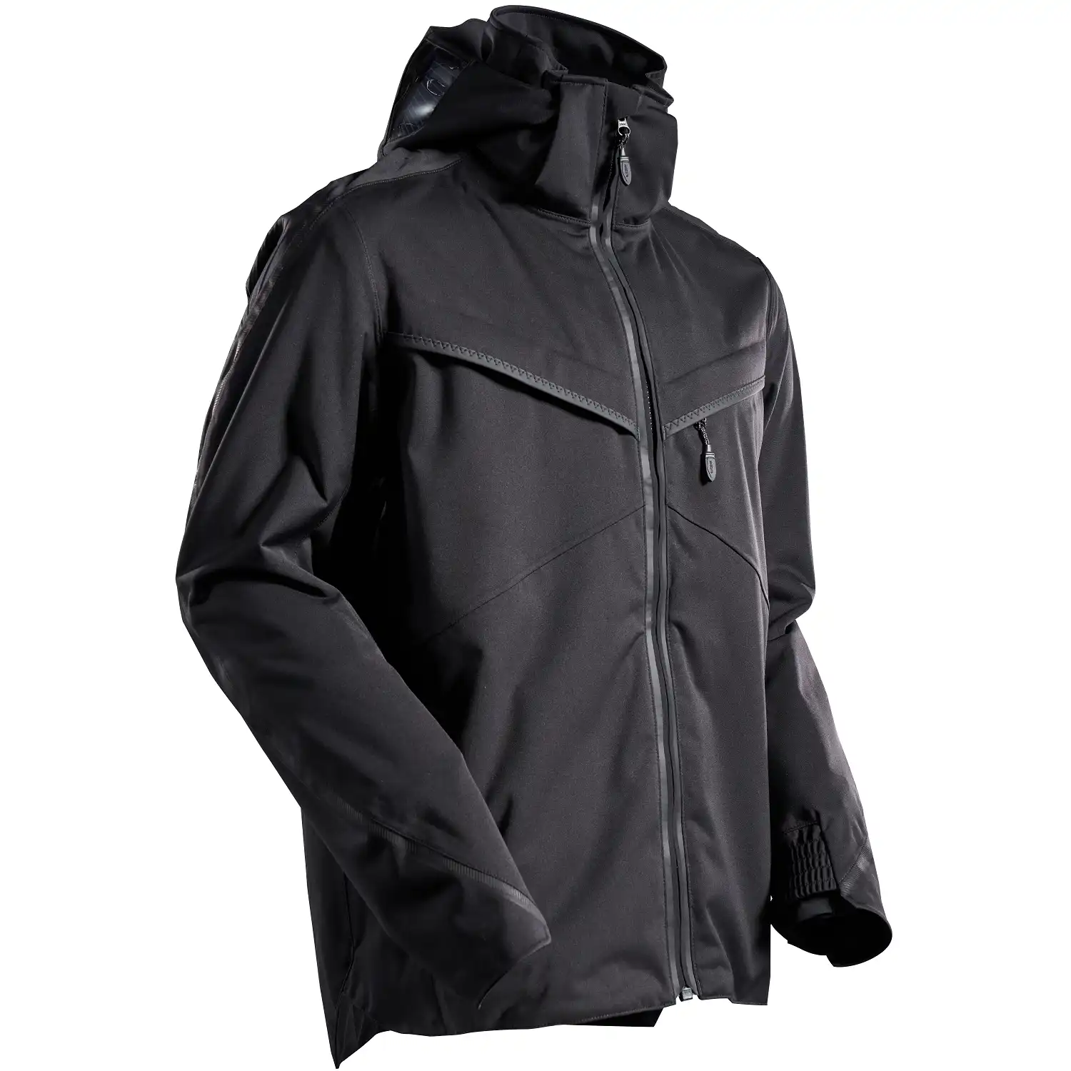 Hardshell-Regenjacke "22001-657" Customized in schwarz, L - Thumbnail 1