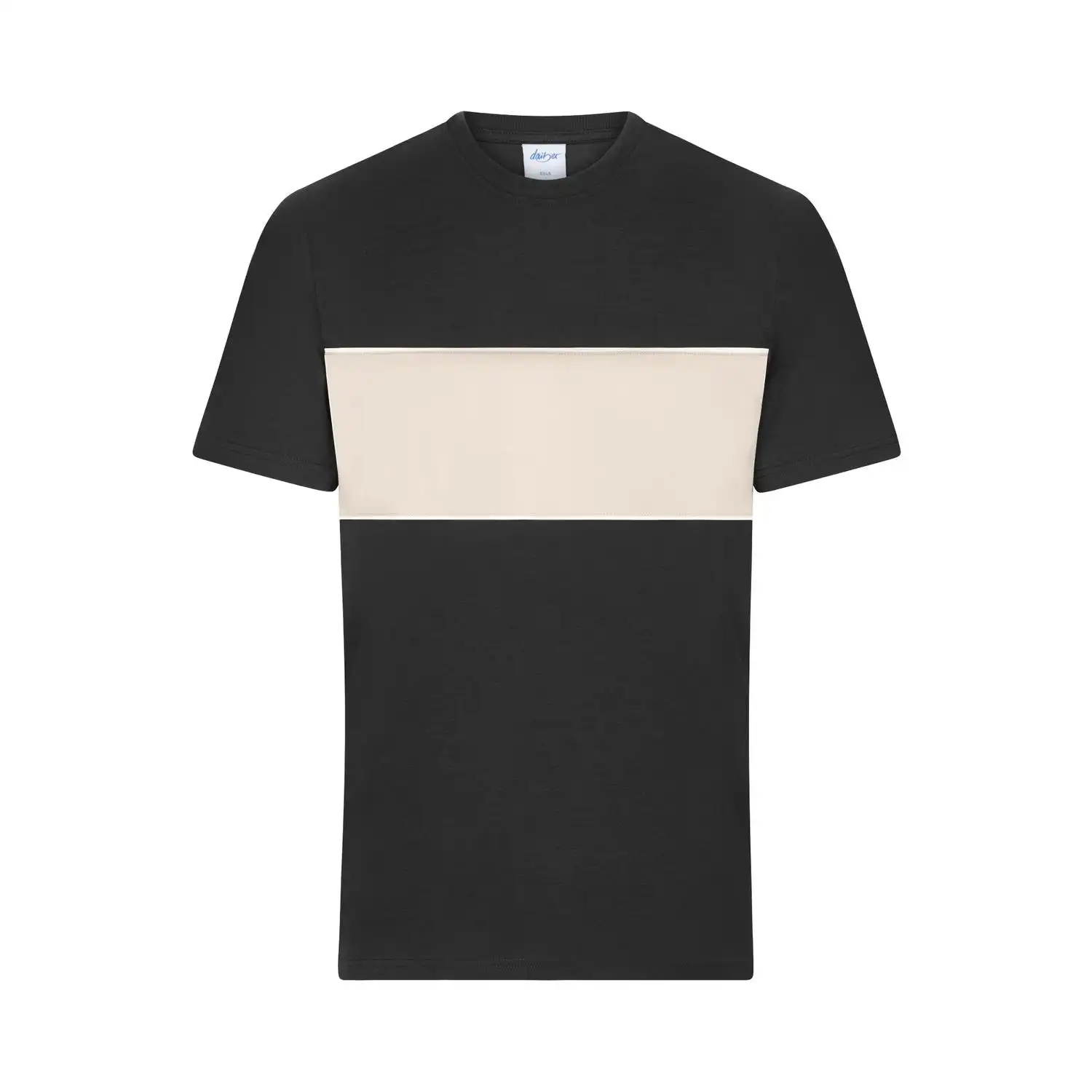 T-Shirt colour-block Unisex "8049" in XXS, black/sandstone - Thumbnail 1