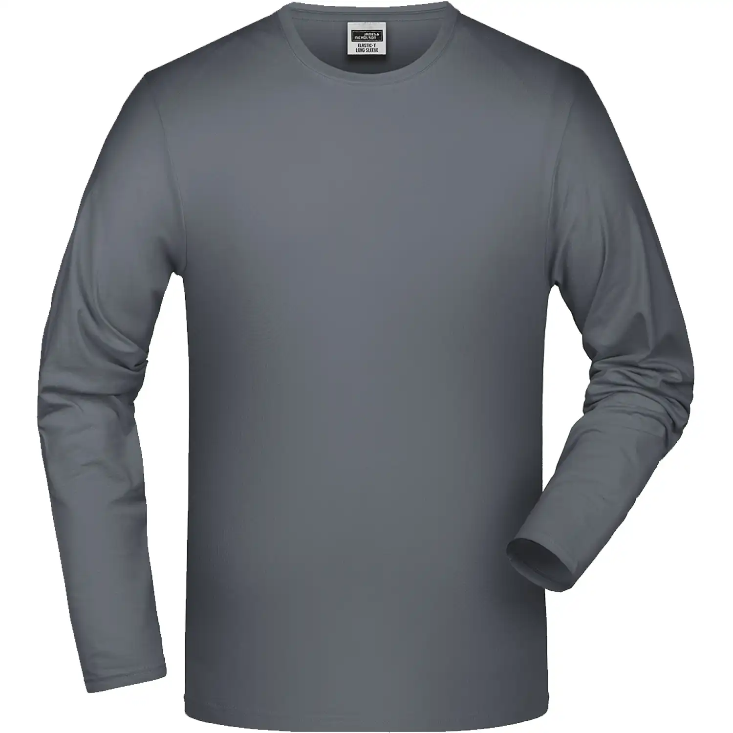 Langarmshirt Elasthan"JN056" in mid-grey, XL - Thumbnail 1