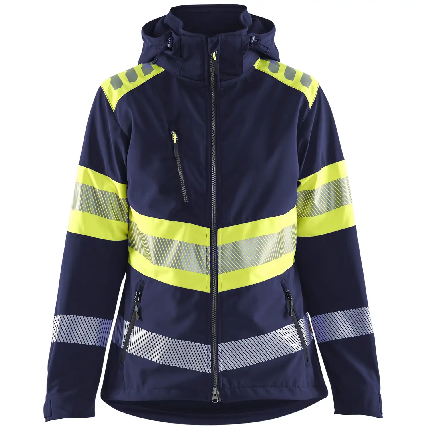 Damen Warnschutz Softshelljacke Kl. 1 "4404" in marine/gelb, 3XL - Thumbnail 1