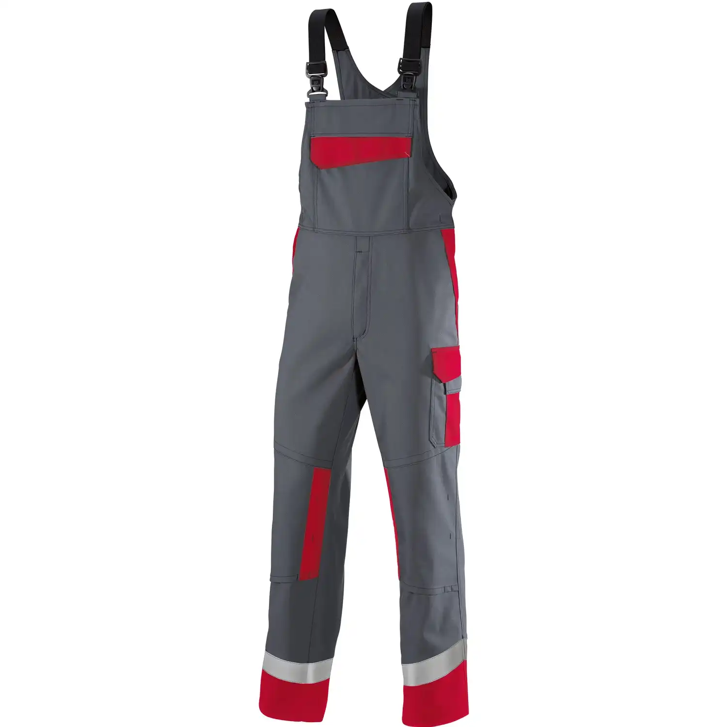 Multinorm Latzhose "2434-820" Multi Protect dunkelgrau/rot in 44 - Bild 1