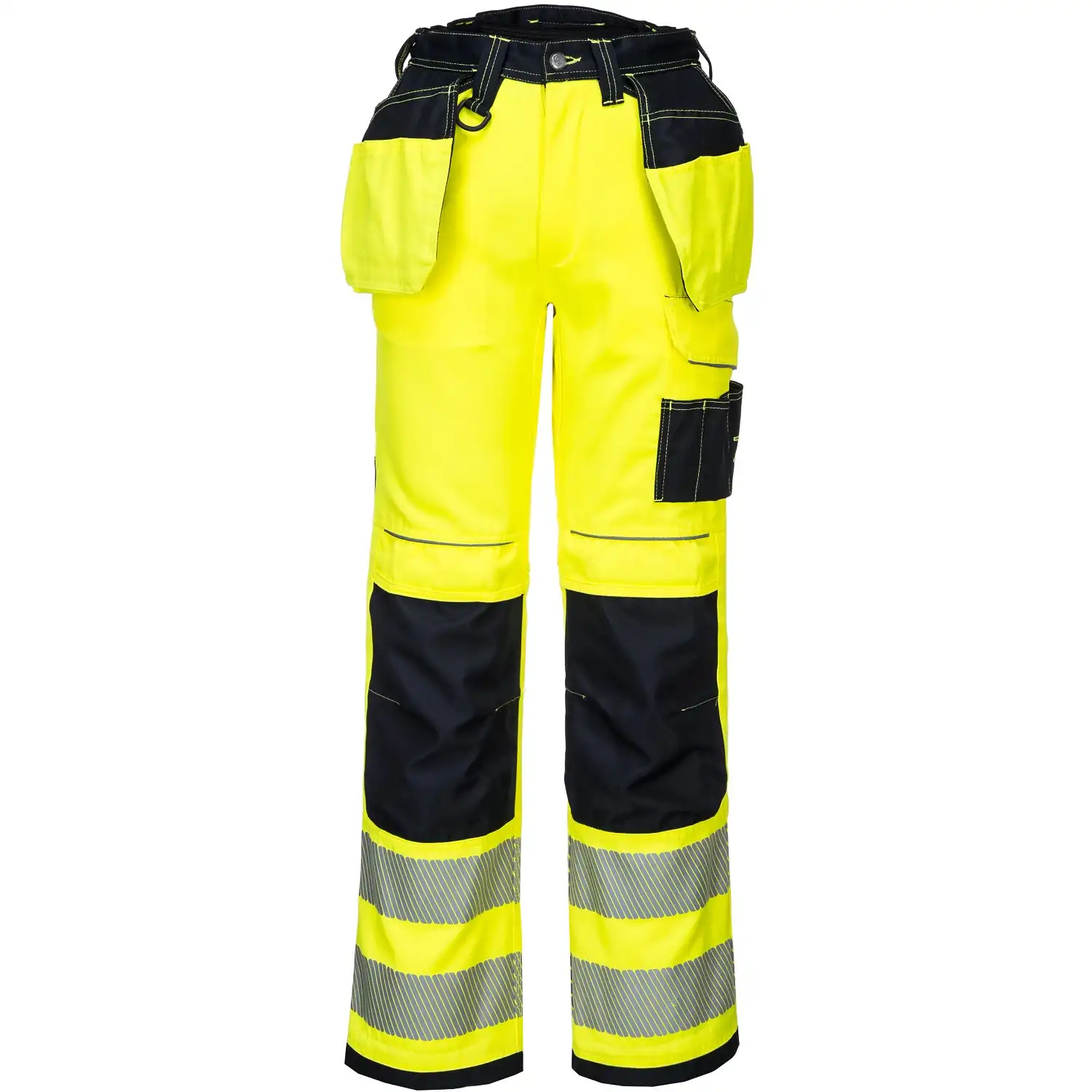Warnschutz Handwerkerhose "T501" PW3 in gelb/schwarz, 41 - Thumbnail 1