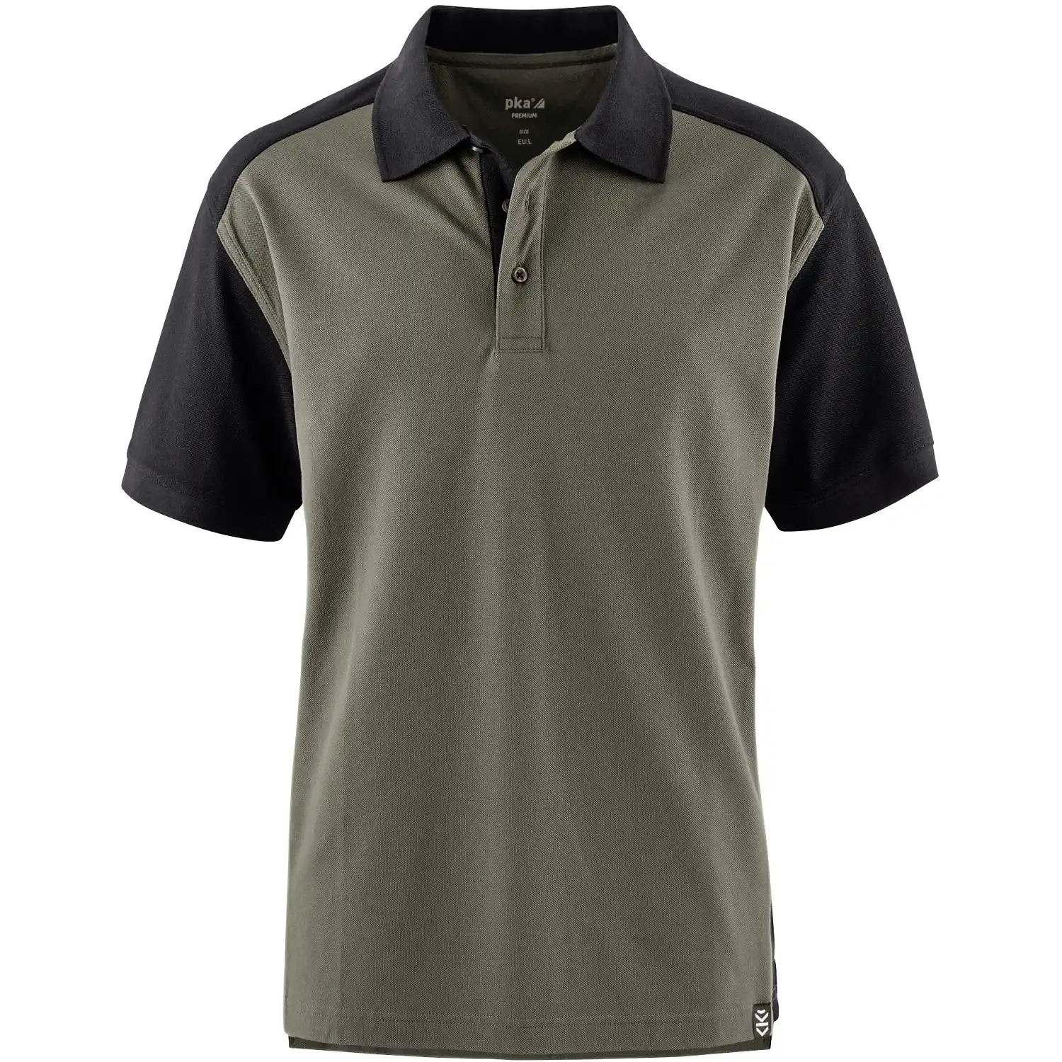 Polo-Shirt "PREMIUM" in oliv/schwarz, L - Bild 1