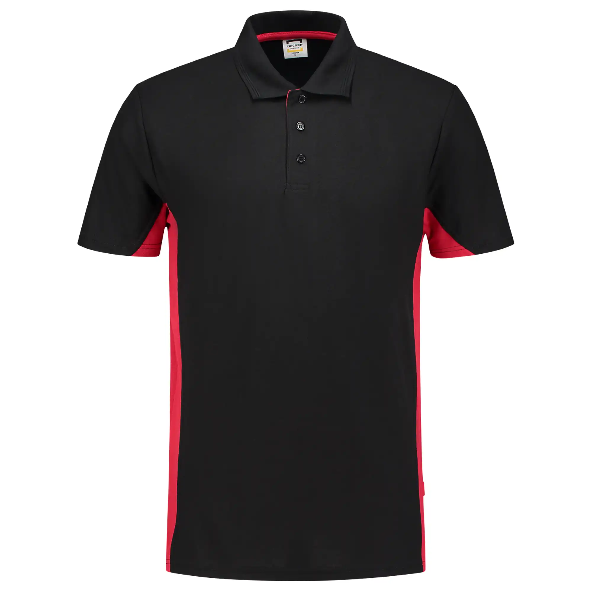 Polo-Shirt Bicolor "202004" Workwear in black/red, XS - Thumbnail 1