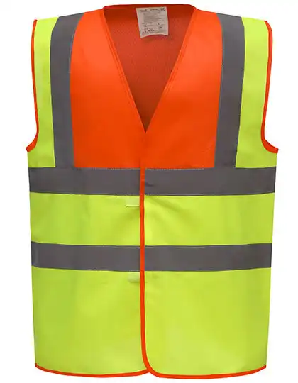 Warnschutz-Weste High-Vis 2-Bands "YK100" in gelb/orange, XL - Bild 1